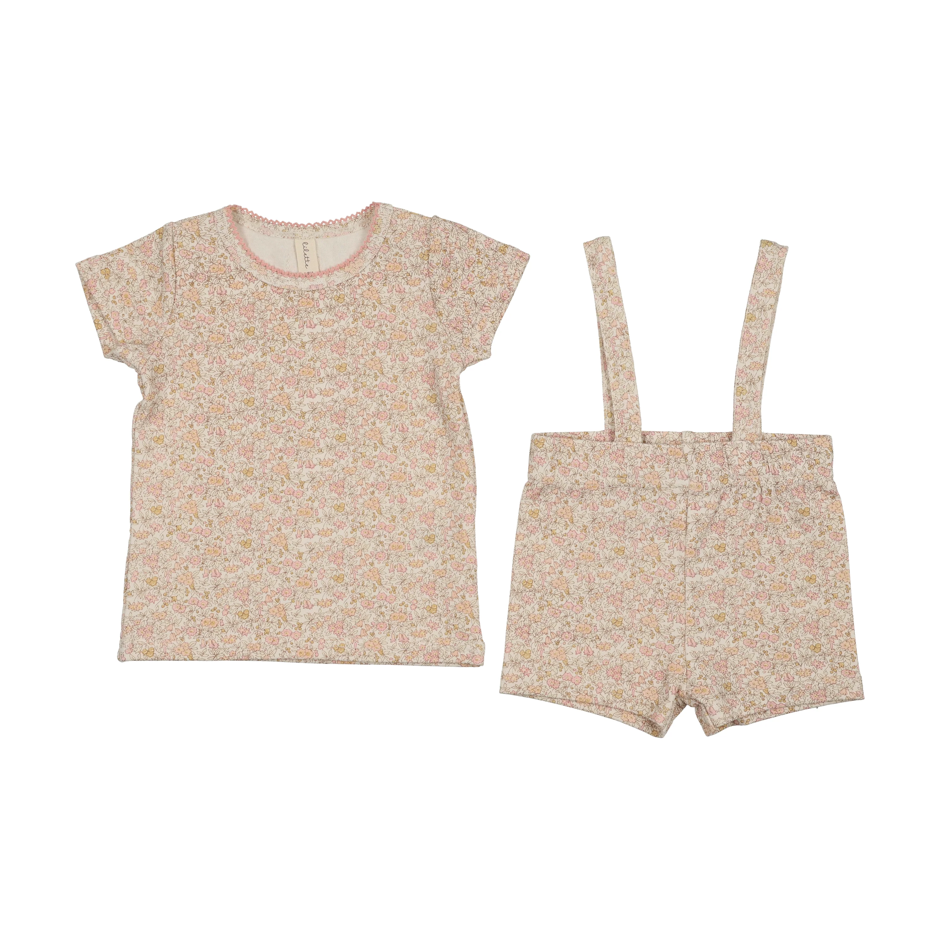 Lilette Liberty Floral Short Sleeve Set - Cream/Pink - Image 2
