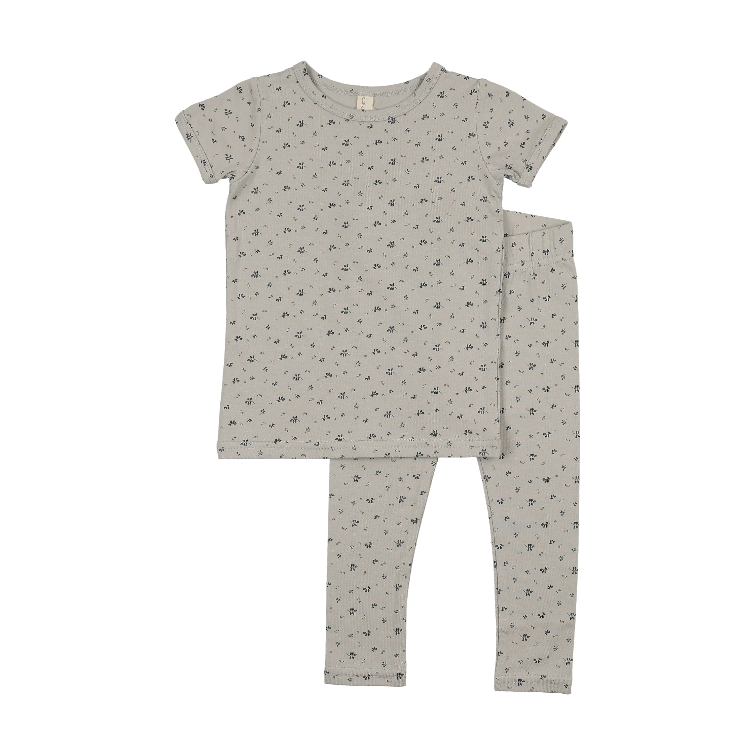 Lilette Printed Short Sleeve Legging Set - Pale Blue