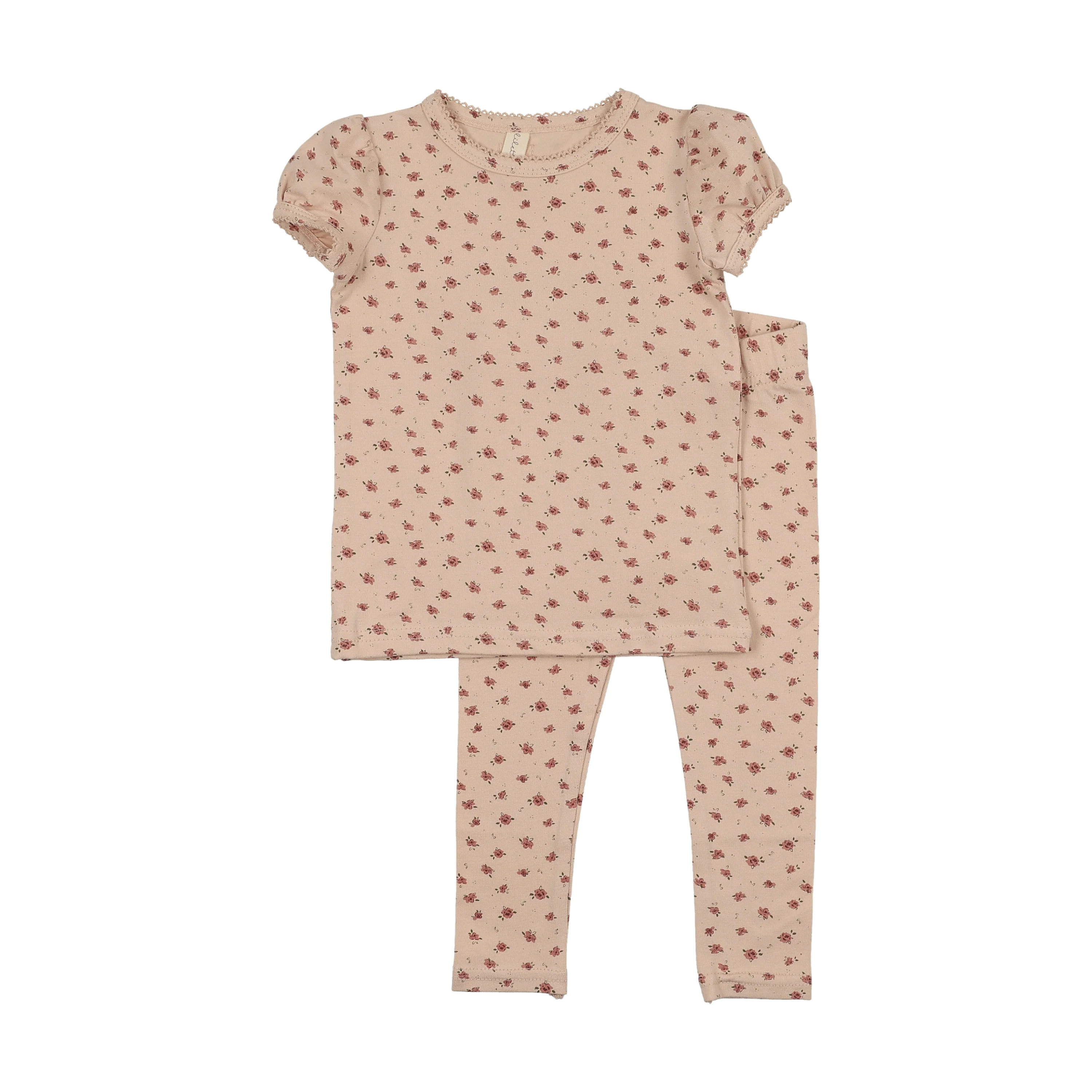 Lilette Printed Short Sleeve Legging Set - Petal