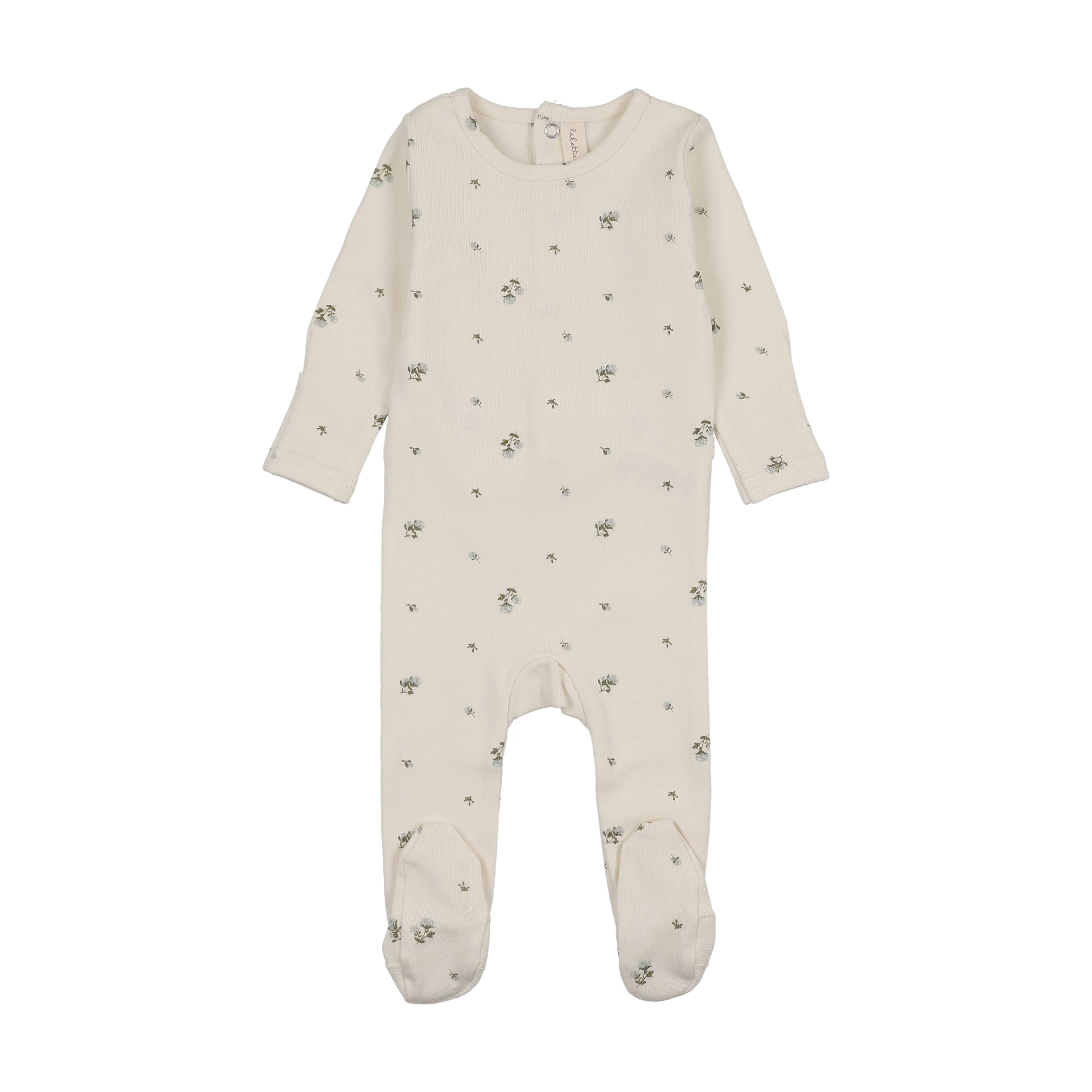 Lilette Rosebud Footie - Cream/Blue
