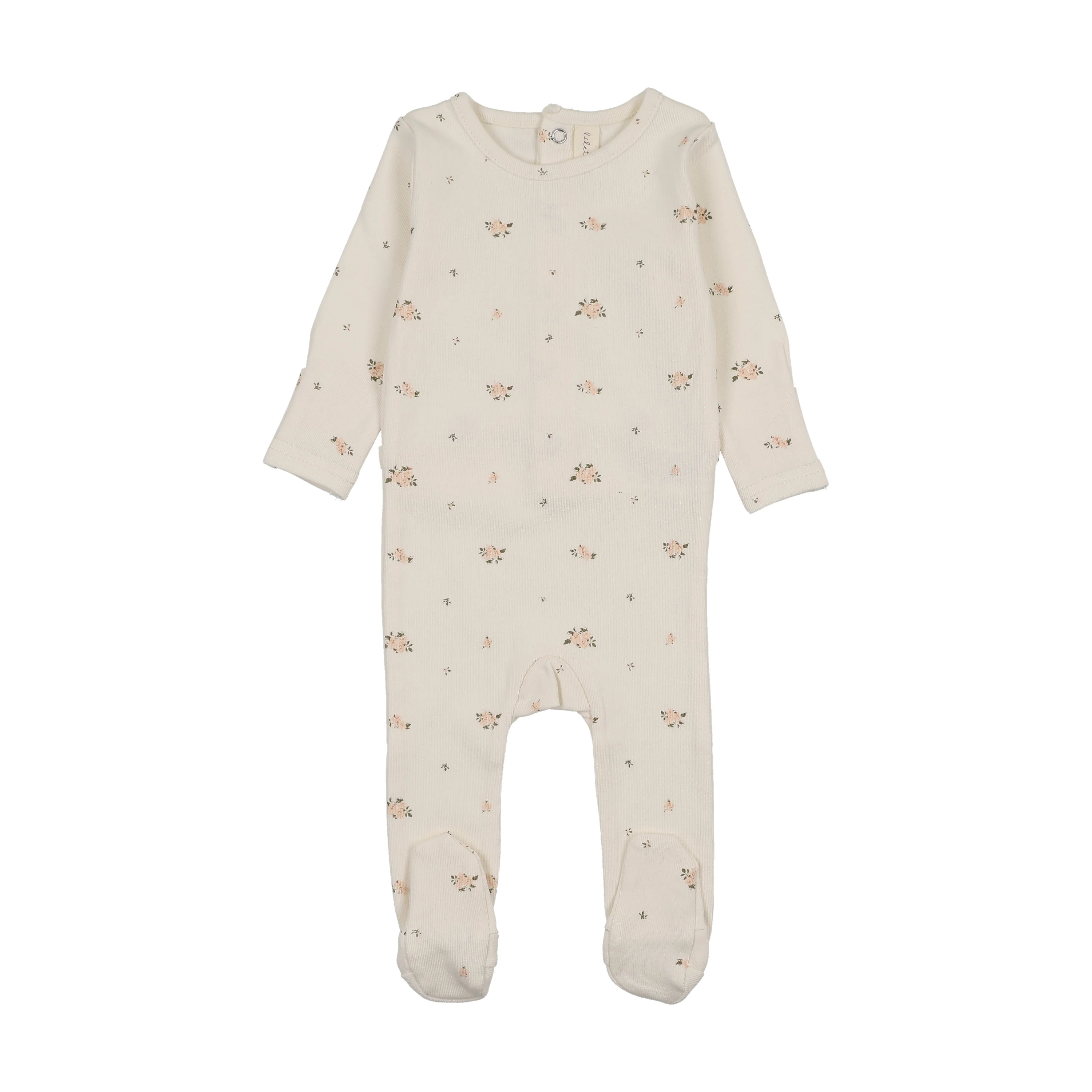 Lilette Rosebud Footie - Cream/Pink
