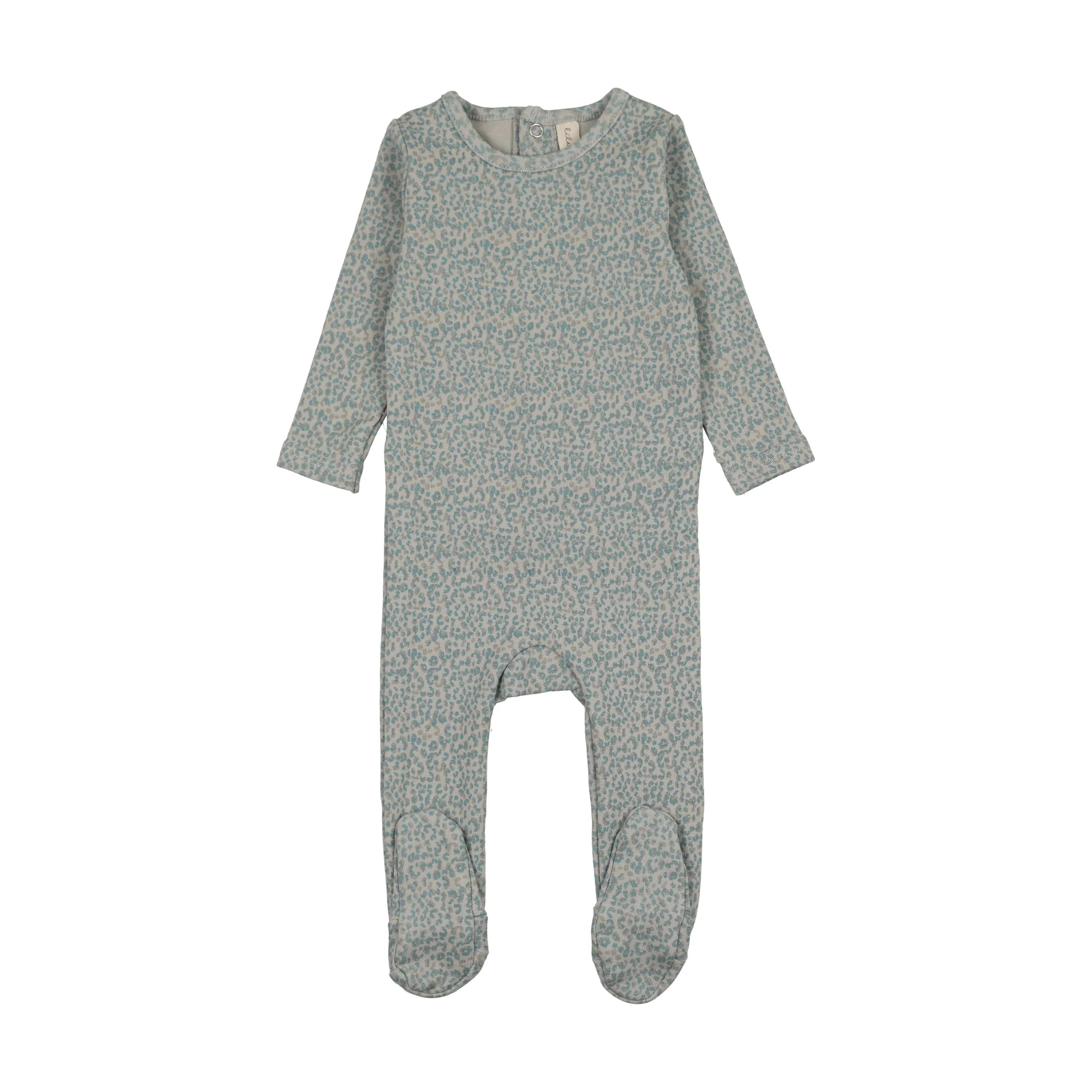 Lilette Spotted Print Footie - Pale Blue