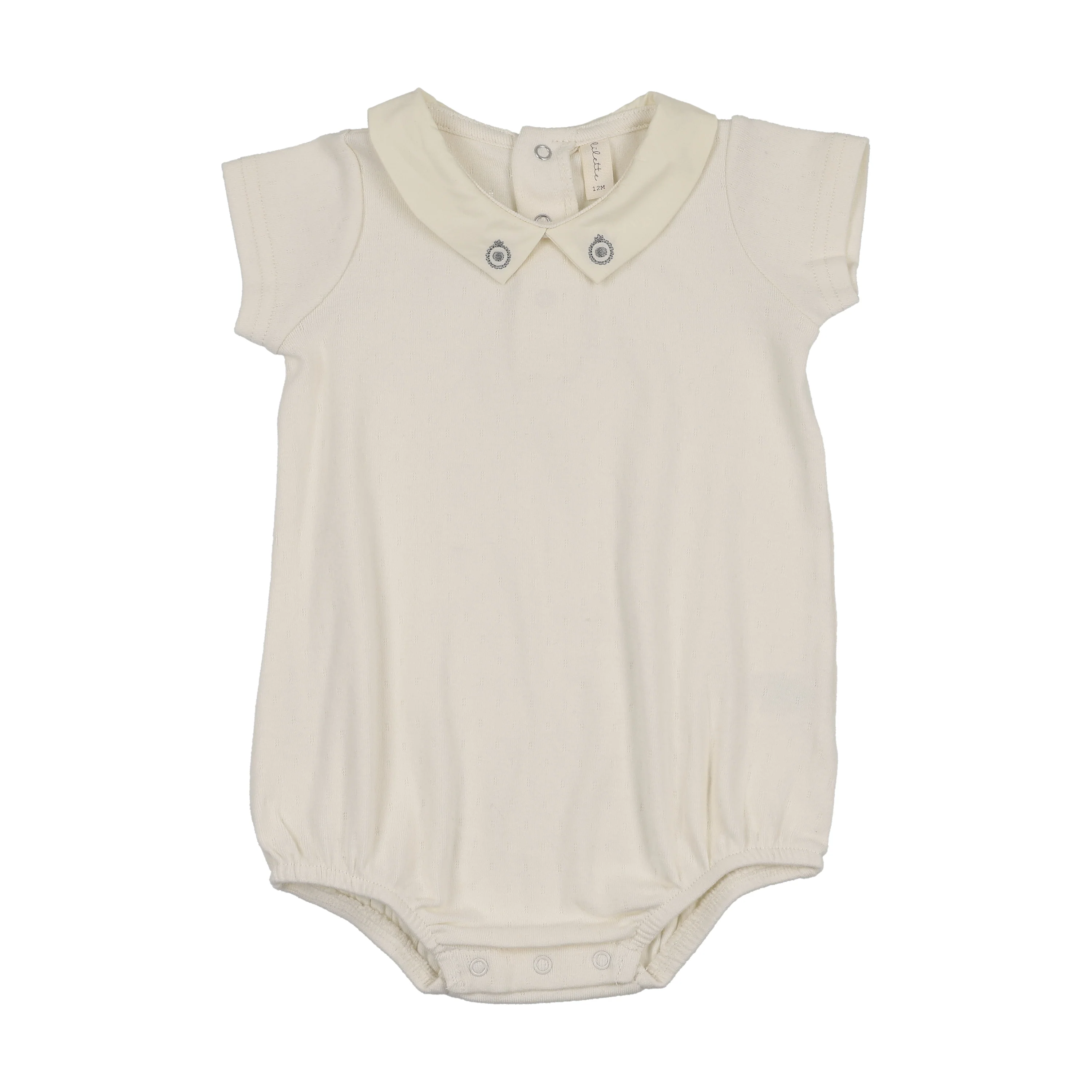 Lilette Sweetheart Collar Romper - Cream/Light Blue