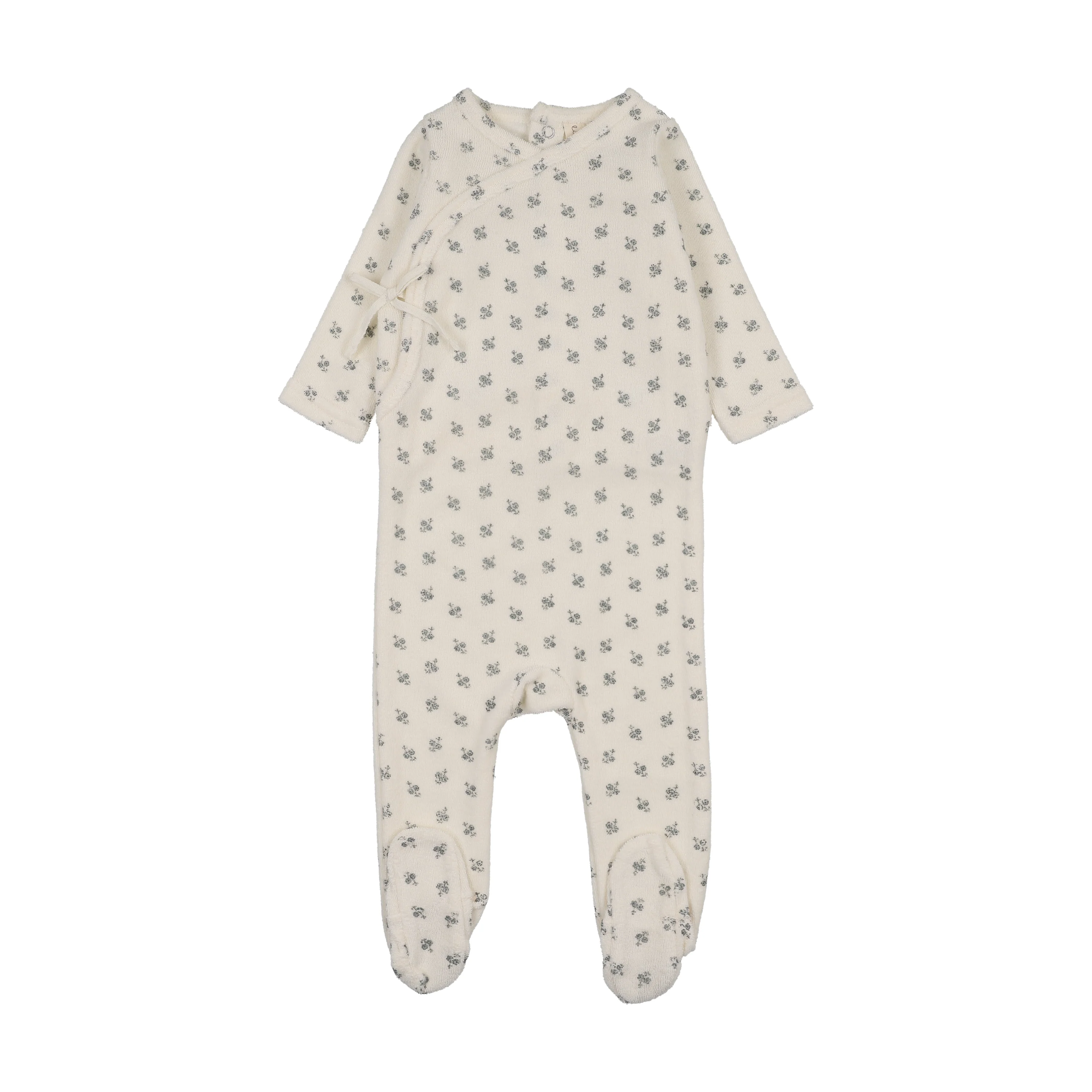Lilette Terry Footie - Cream/Blue
