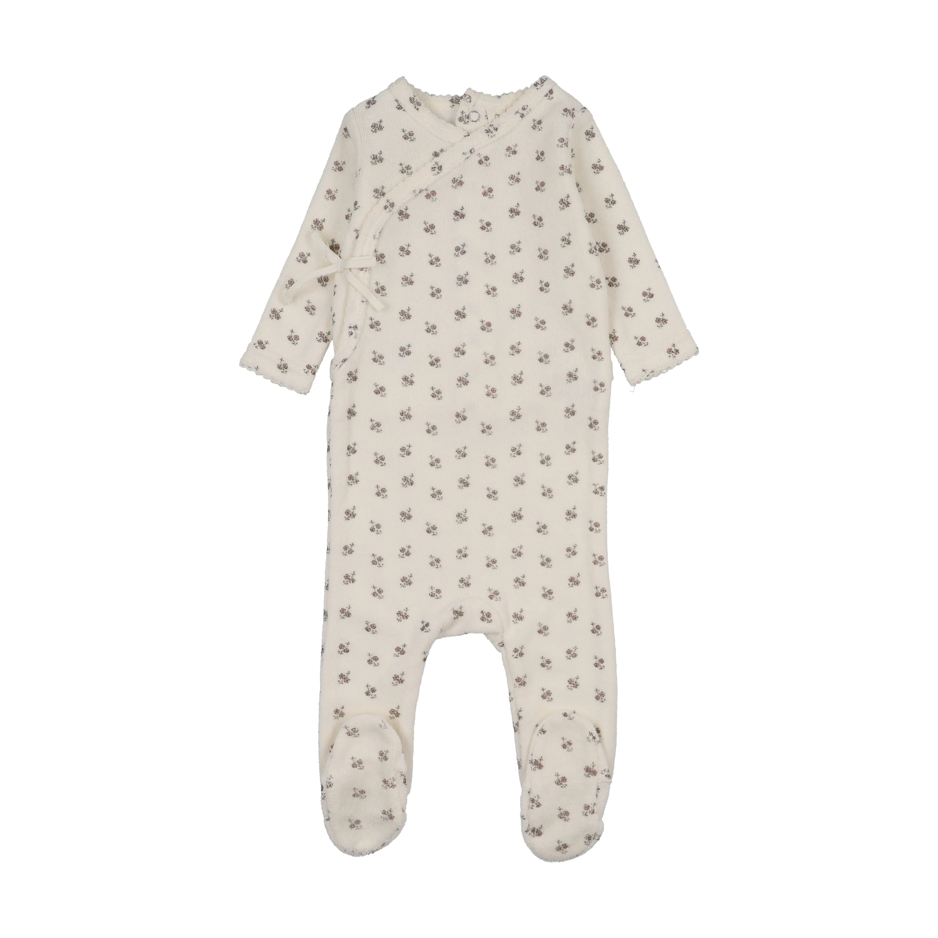 Lilette Terry Footie - Cream/Pink