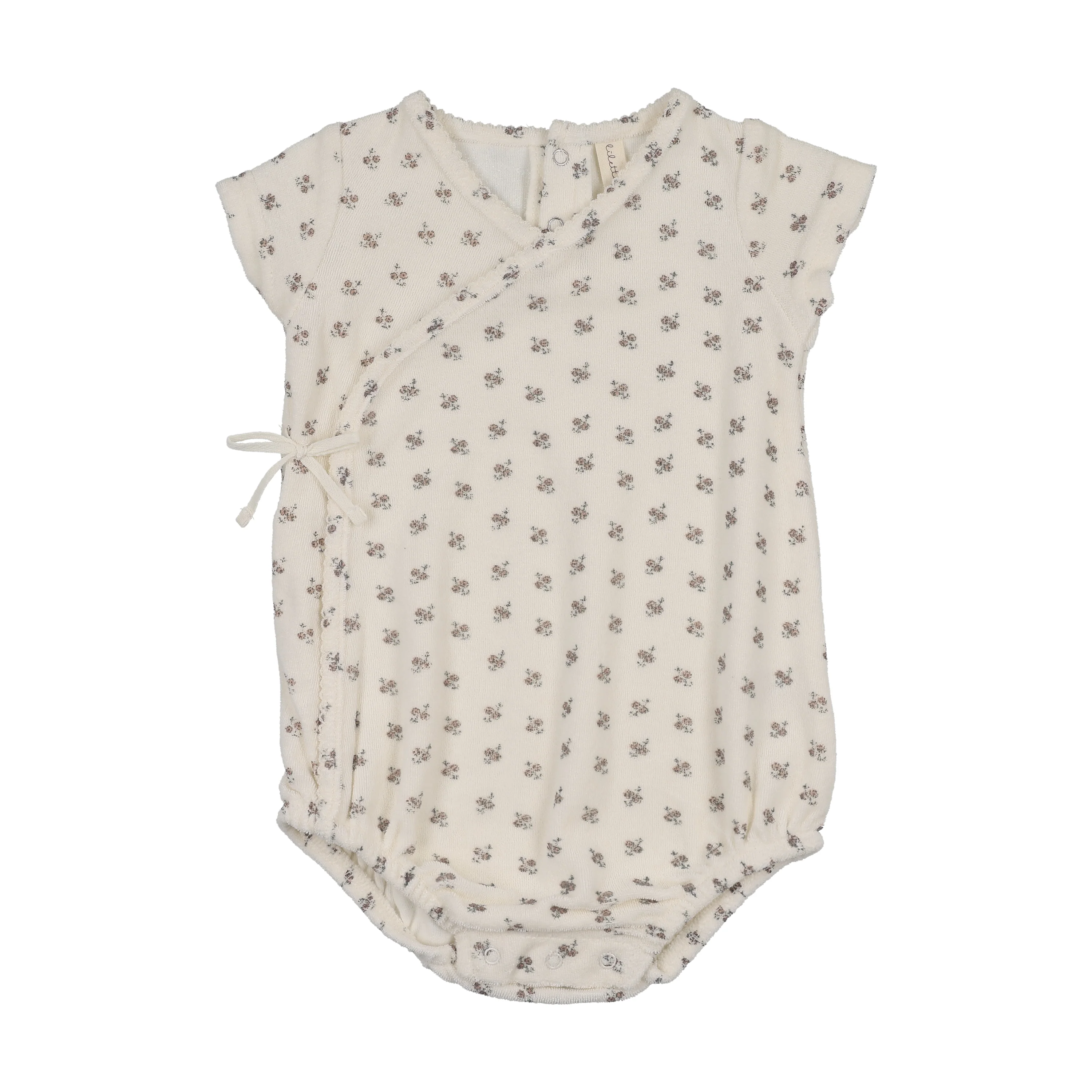 Lilette Terry Wrap Romper - Cream/Dusty Pink
