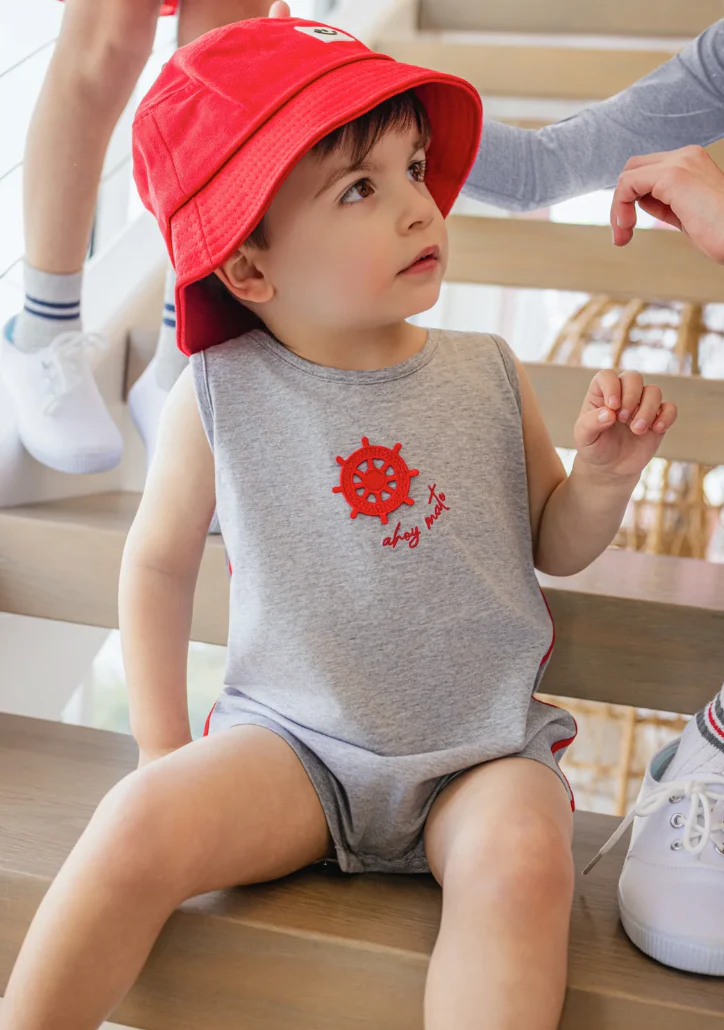 Limonana Coastal Grey Boys Romper - Image 2