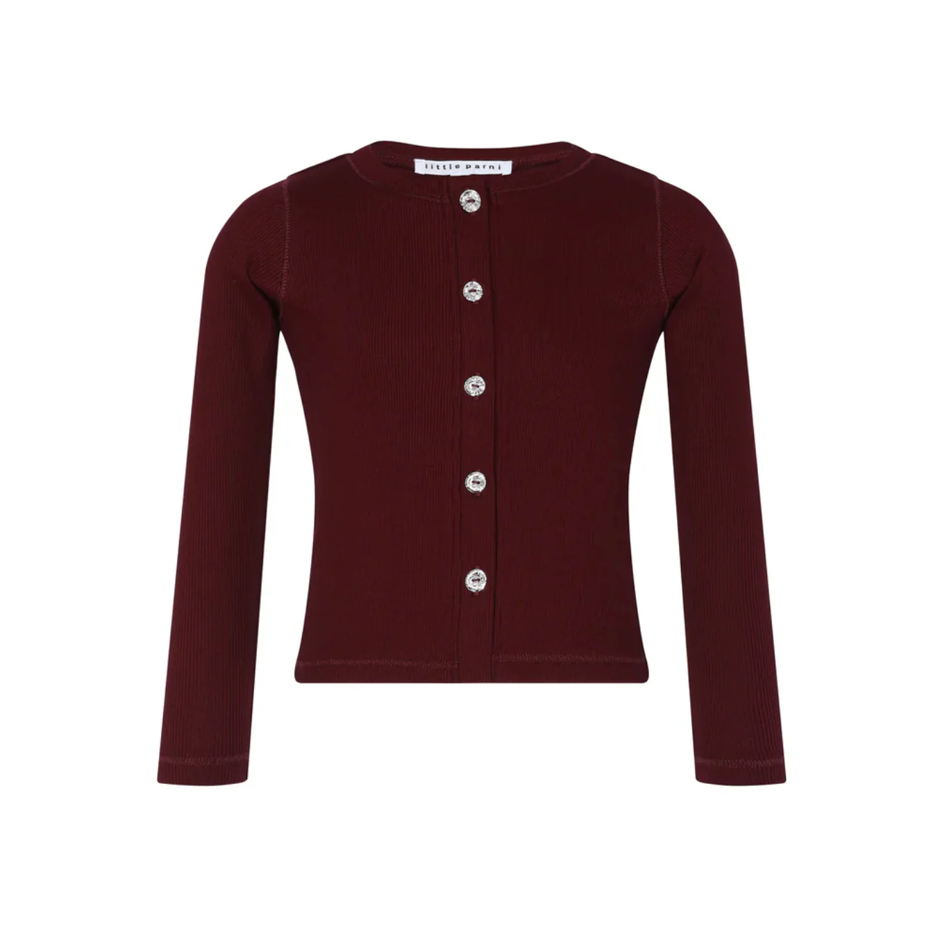Little Parni Burgundy Rhinestone Cardigan (K545)