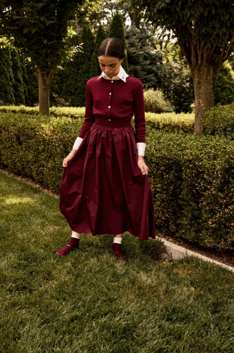 Little Parni Burgundy Rhinestone Cardigan (K545) - Image 3