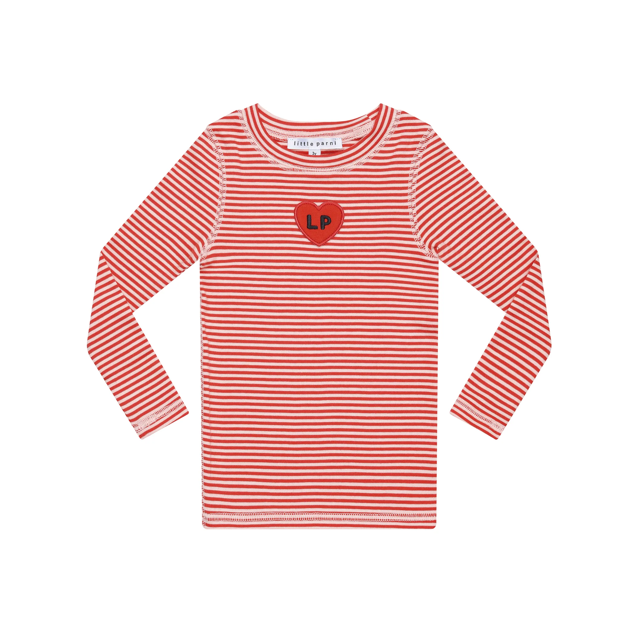 Little Parni Coral/Pink Striped Tshirt - Long Sleeves (K622)