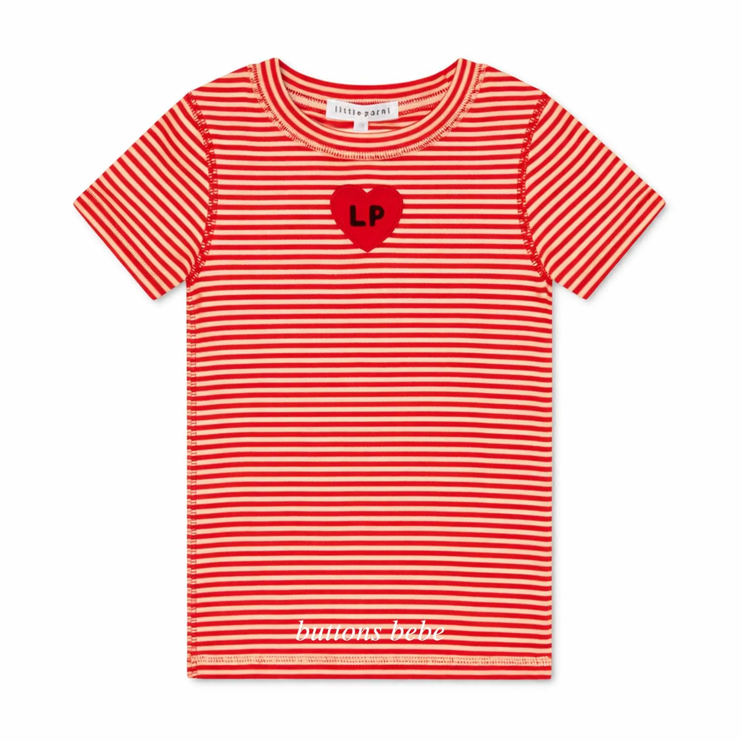 Little Parni Coral/Pink Striped Tshirt - Short Sleeves (K621)