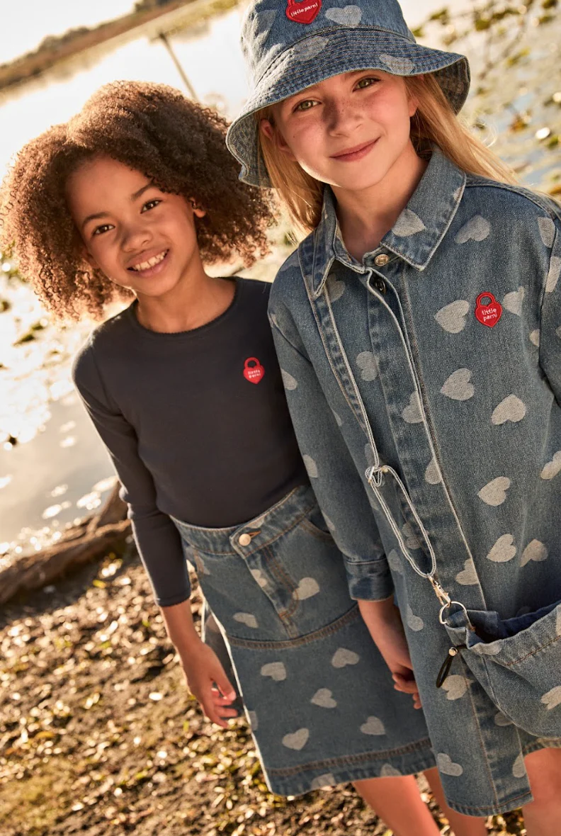 Little Parni Denim Heart Dress (K598) - Image 2