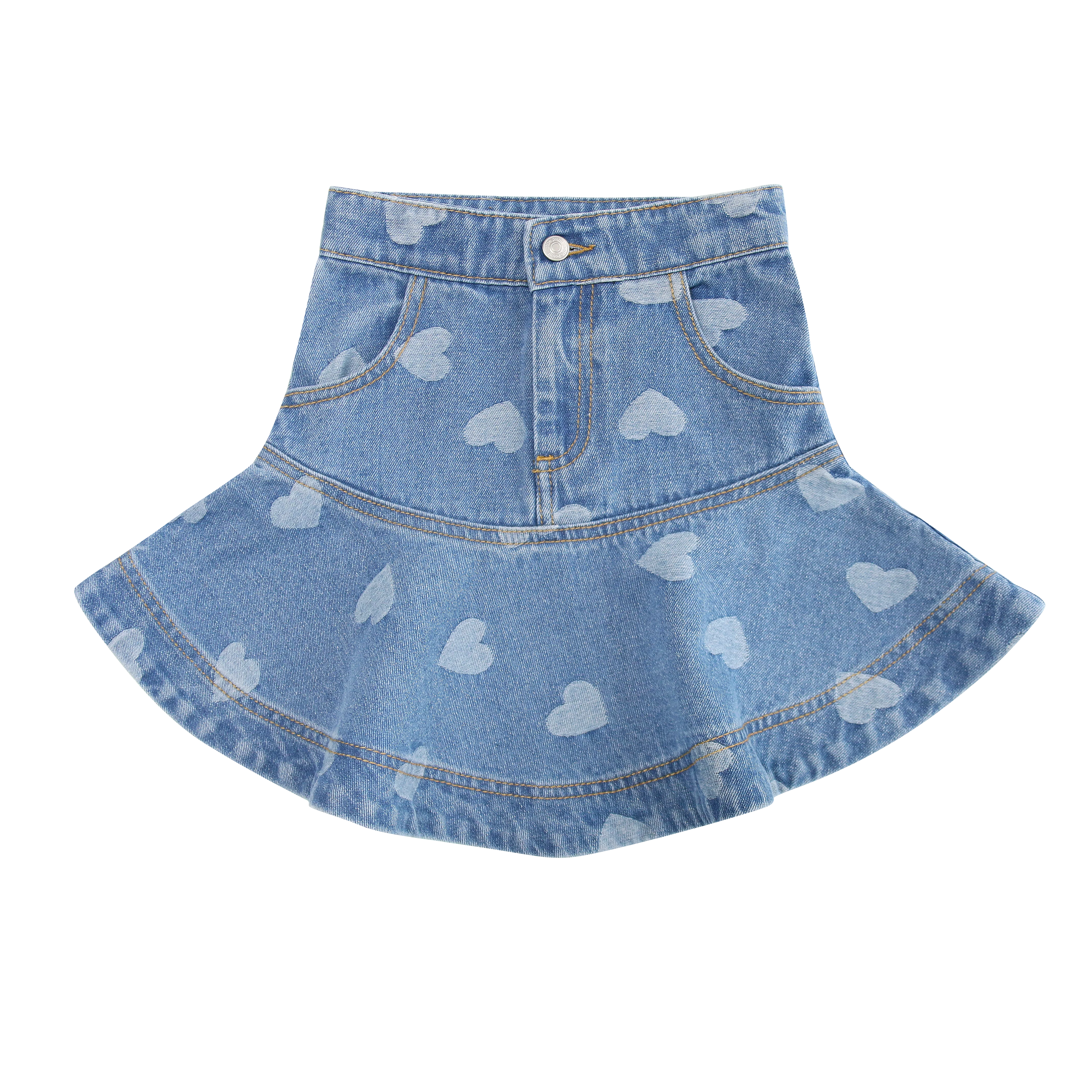 Little Parni Denim Heart Skirt (K599)