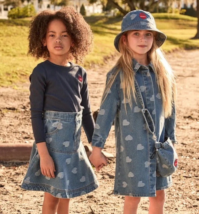Little Parni Denim Heart Skirt (K599) - Image 2