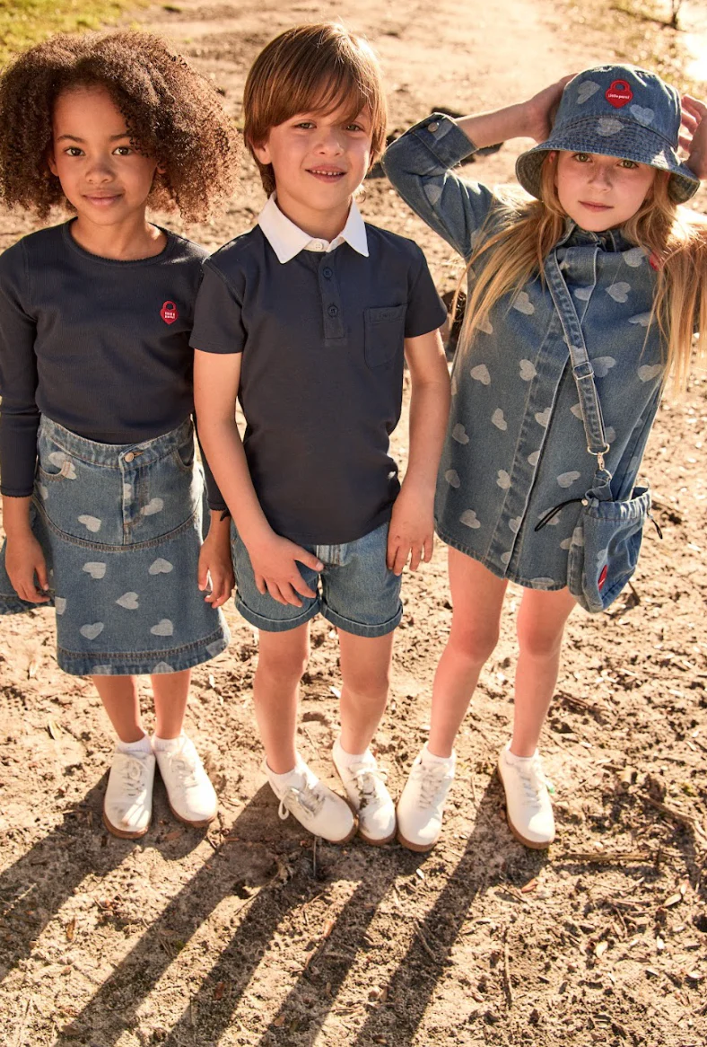 Little Parni Denim Heart Skirt (K599) - Image 3