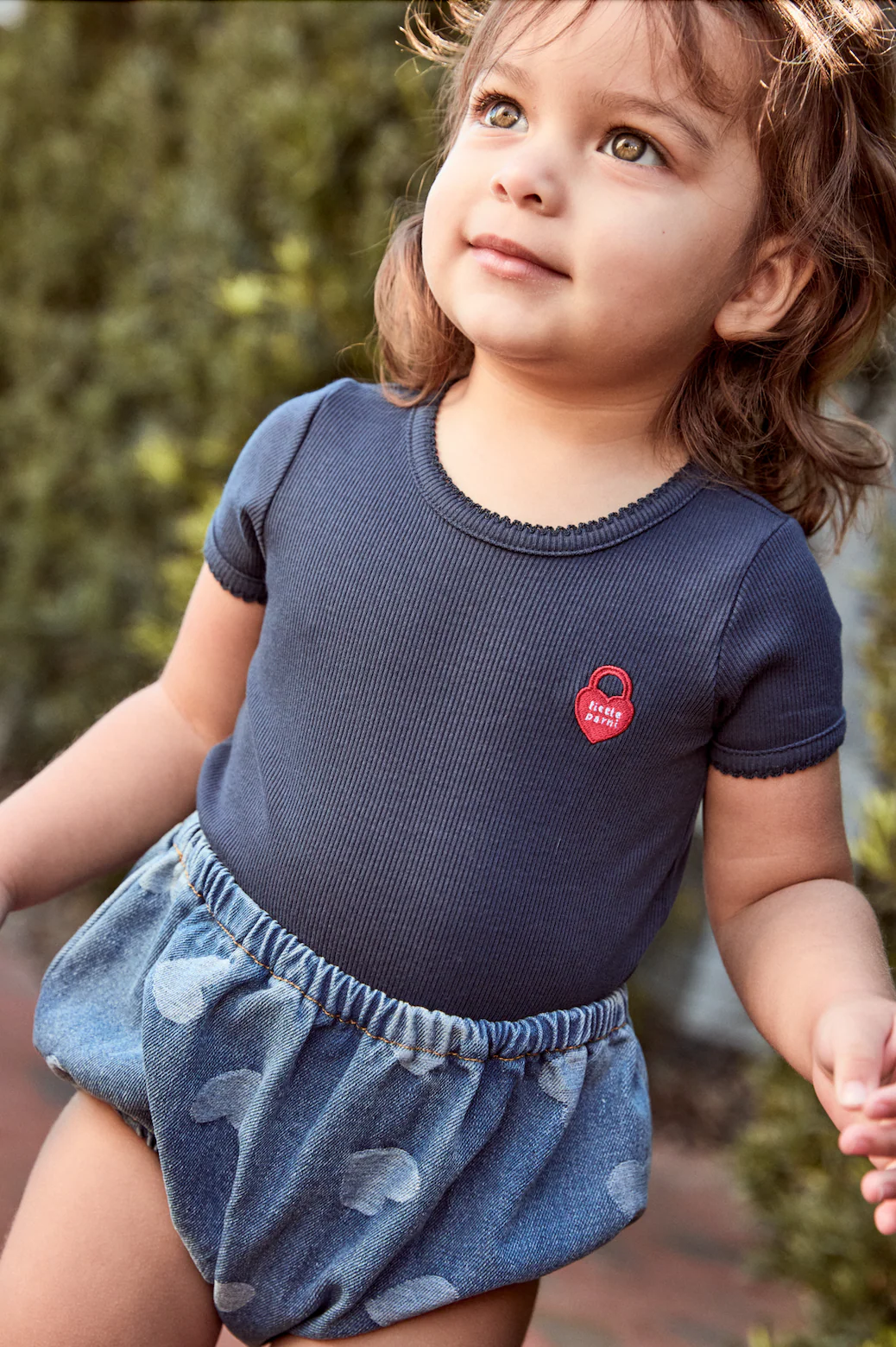 Little Parni Navy Blue Pico Trim Baby Onesie (K604 NVY) - Image 3