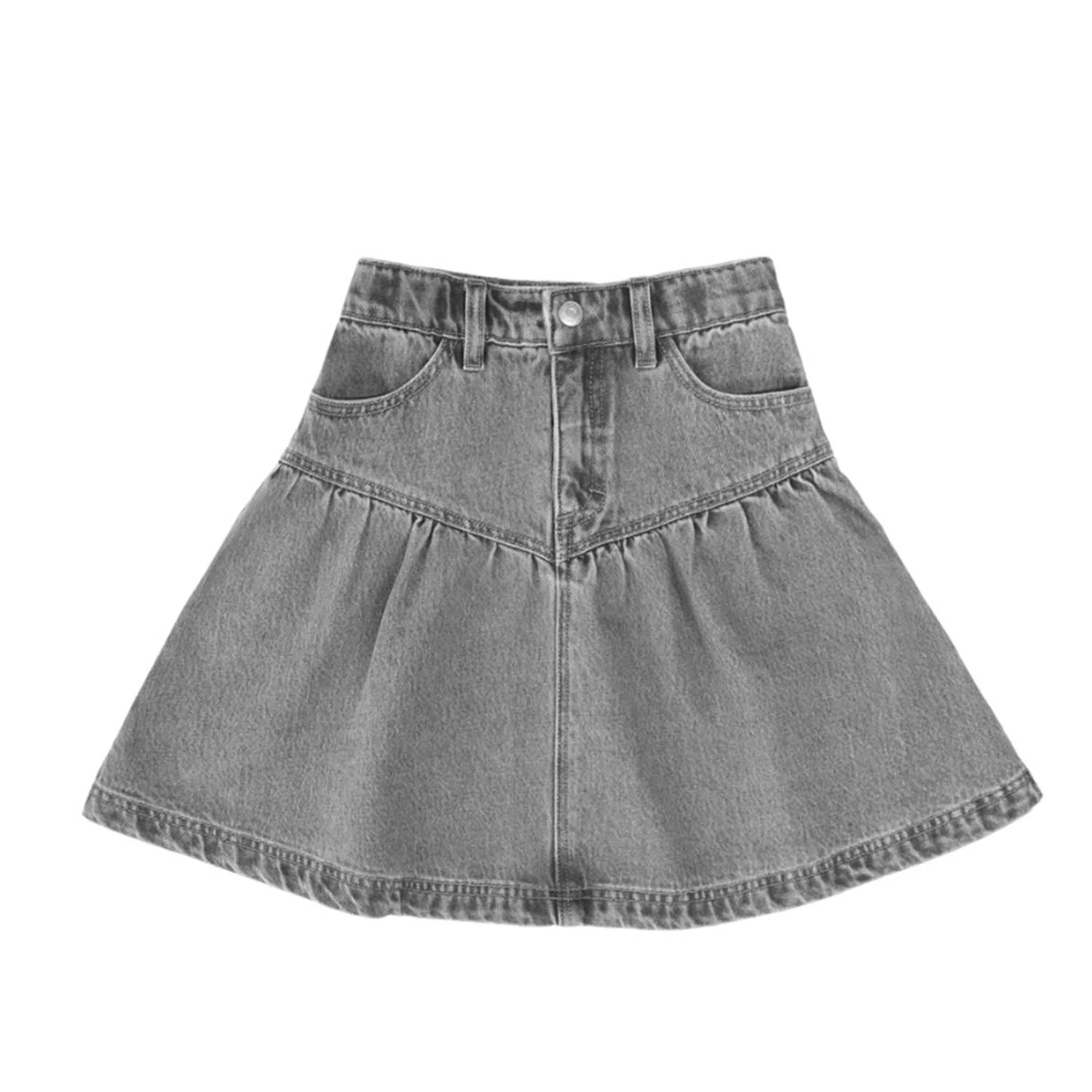 Little Parni Grey Denim Short Skirt (K606)
