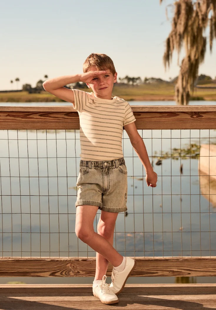 Little Parni Grey Denim Shorts (K609) - Image 2