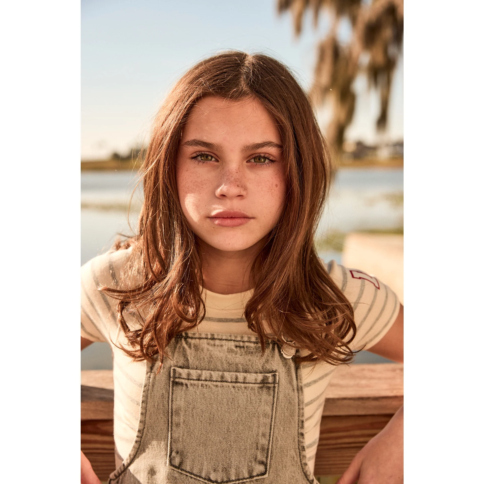 Little Parni Wide Striped Tshirt - Short Sleeves Grey/Ivory (K613) - Image 3