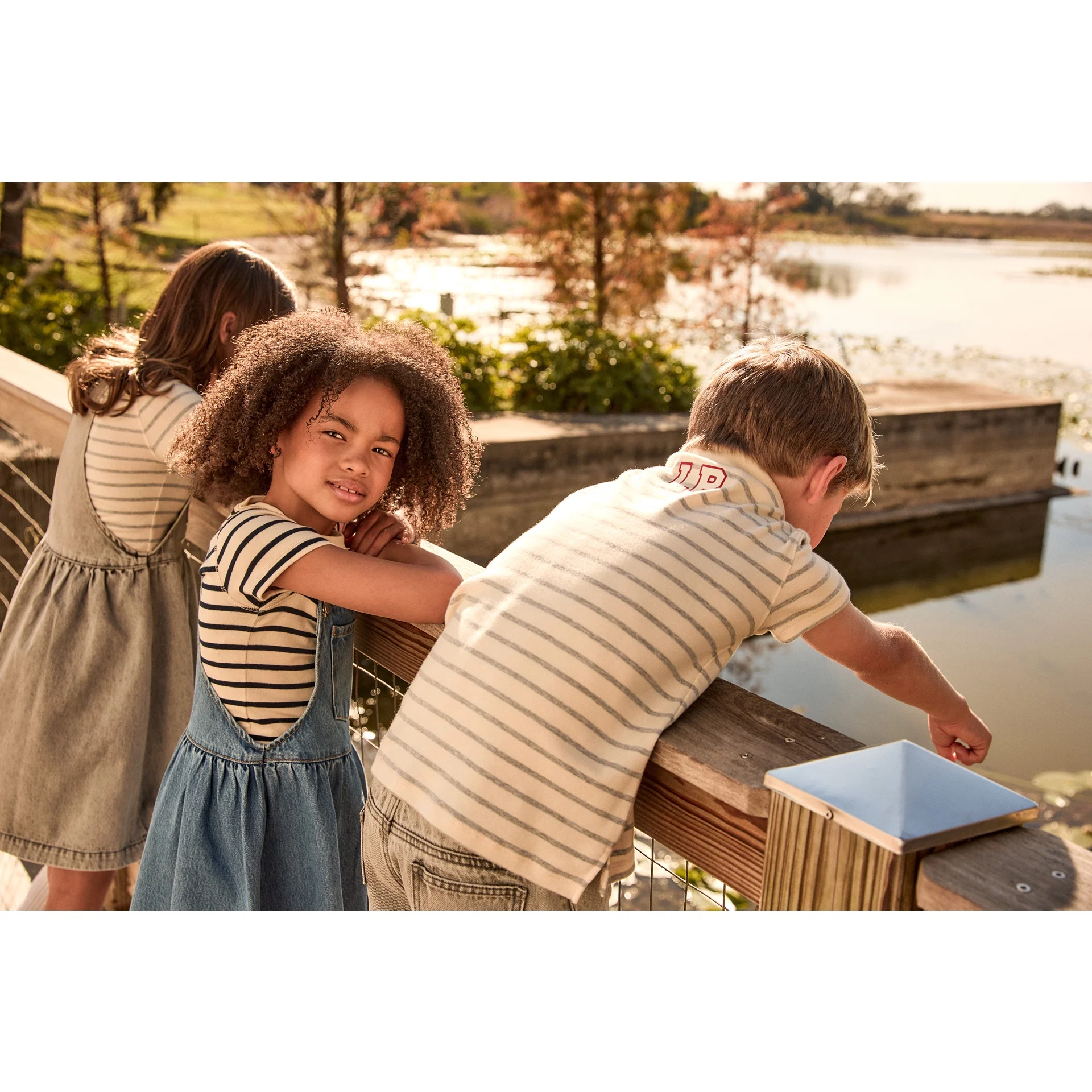 Little Parni Wide Striped Tshirt - Short Sleeves Navy/Ivory (K613) - Image 3