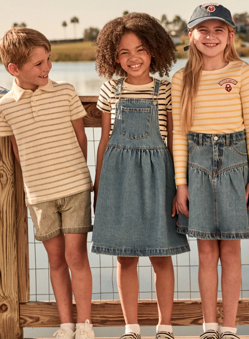 Little Parni Wide Striped Tshirt - Long Sleeves Navy/Ivory (K614) - Image 3