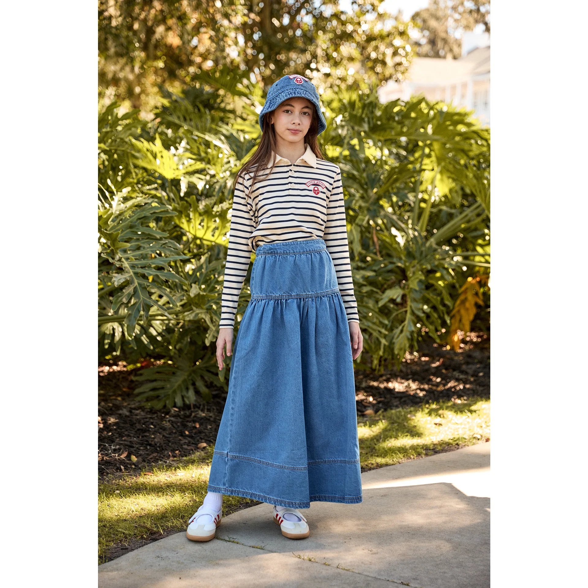 Little Parni Wide Striped Teen Polo Navy/Ivory (K616) - Image 2
