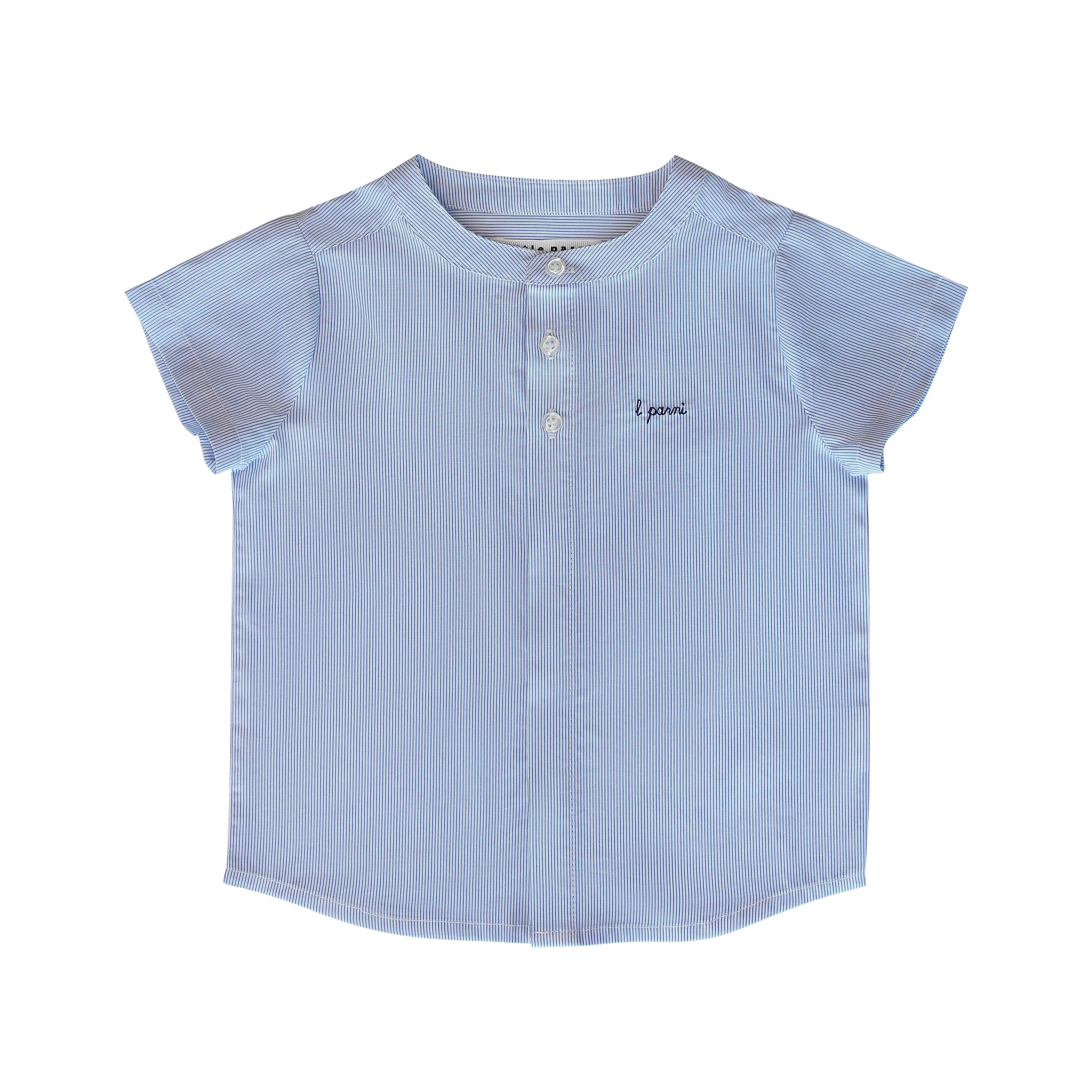 Little Parni Navy Blue Boys Striped Shirt (K651 NVY)- WRINKLE FREE FABRIC