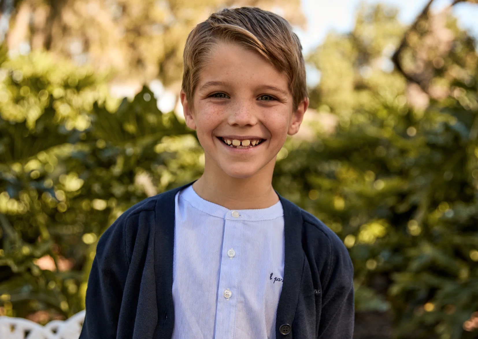 Little Parni Navy Blue Boys Striped Shirt (K651 NVY)- WRINKLE FREE FABRIC - Image 4