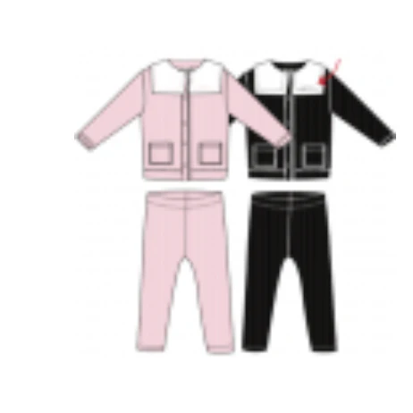 Little Parni Toddler Cardigan Set - Black (K669) - Image 2