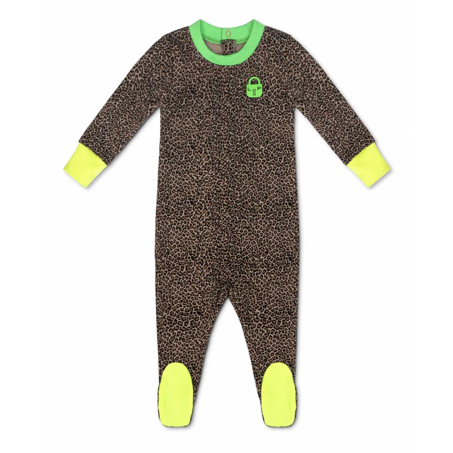 Little Parni Leopard/Green Leopard Footie (PJ111)