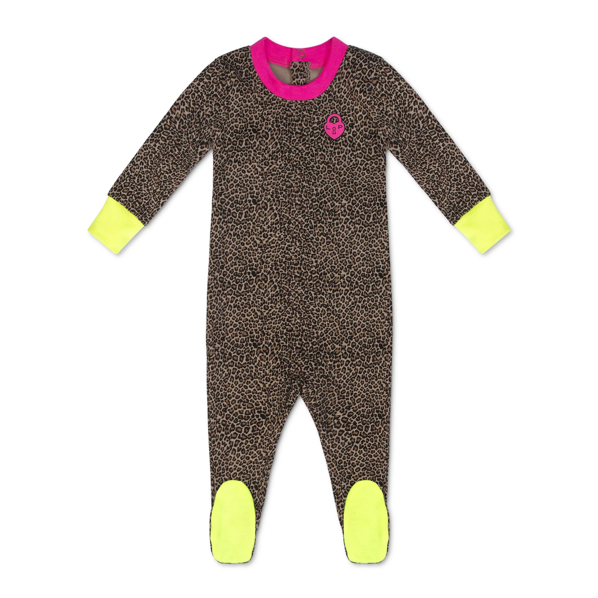 Little Parni Leopard/Hot Pink Leopard Footie (PJ111)