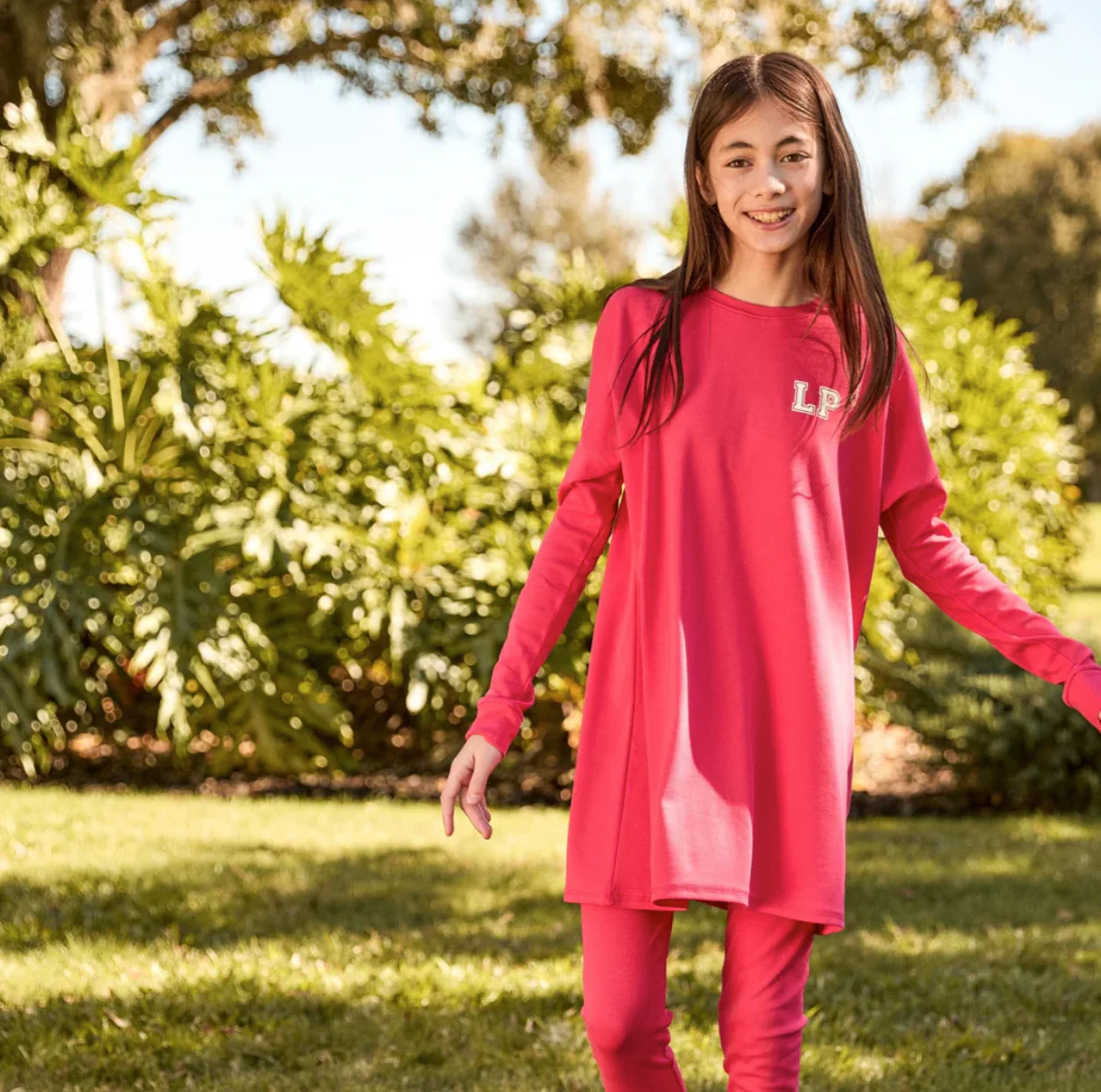 Little Parni Hot Pink LP Glow In The Dark Teen PJs (PJ119)