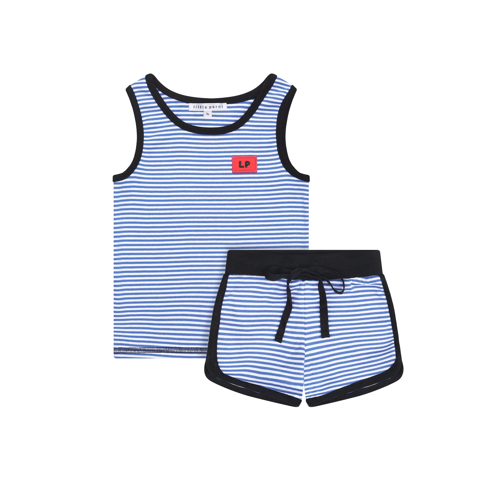 Little Parni Royal Blue/White Striped Tank Set (K627)