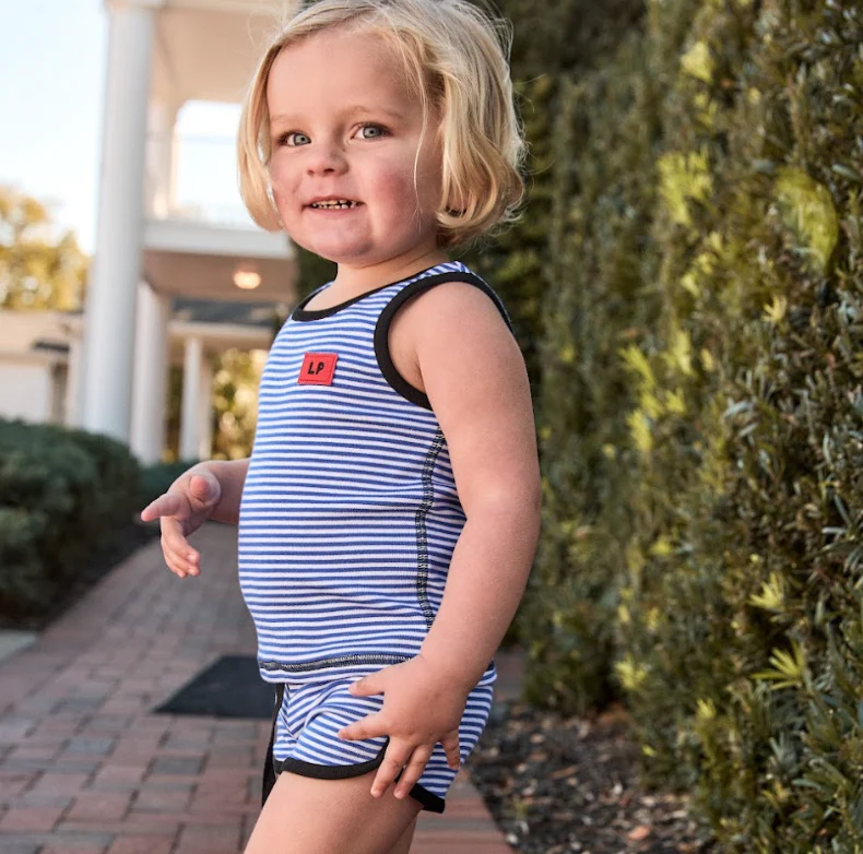 Little Parni Royal Blue/White Striped Tank Set (K627) - Image 2