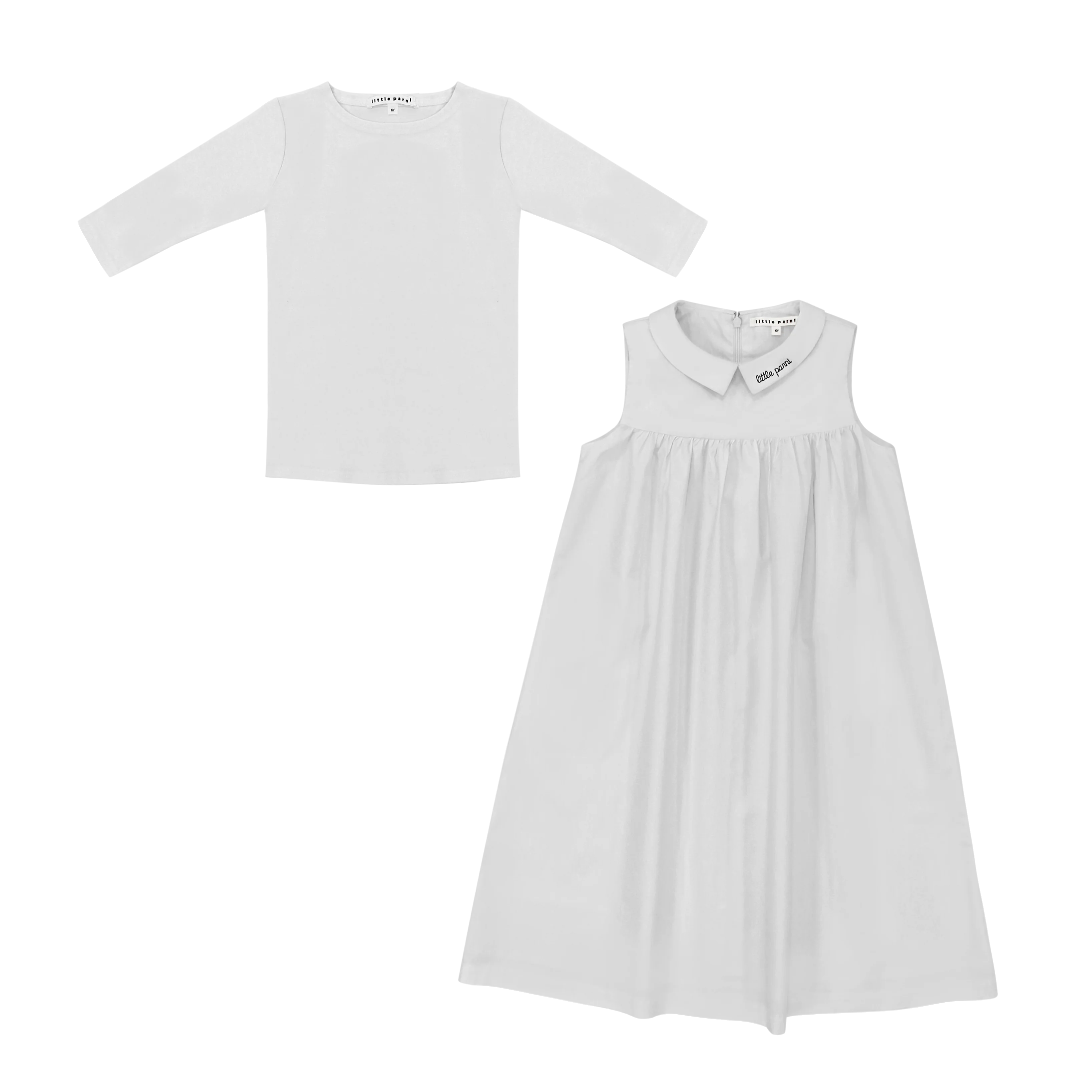 Little Parni White Logo Collar Jumper + Tshirt (K516) - Image 2