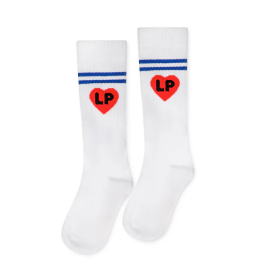 Little Parni White/Royal Blue Knee Socks (LP-006)