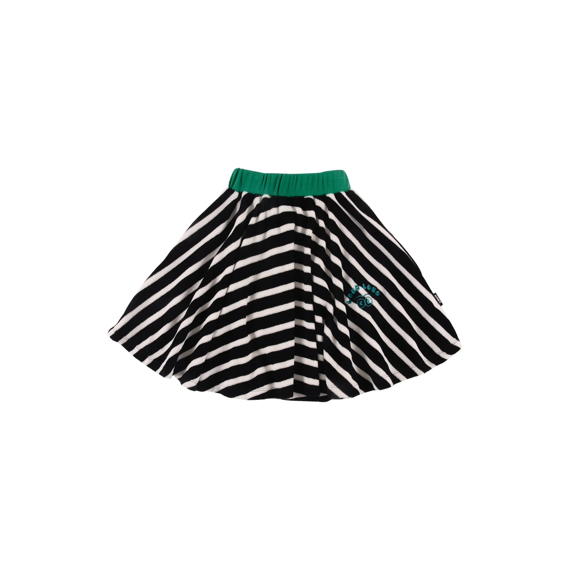 Loud Apparel Anthracite Stripe Skirt Semi Circle Waist (drop 2)