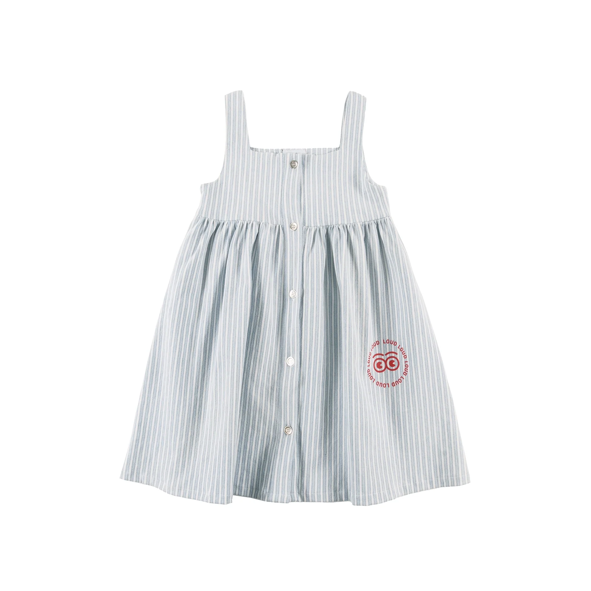 Loud Apparel Mid Blue Stripe Summer Dress Loose Fit (drop 2)