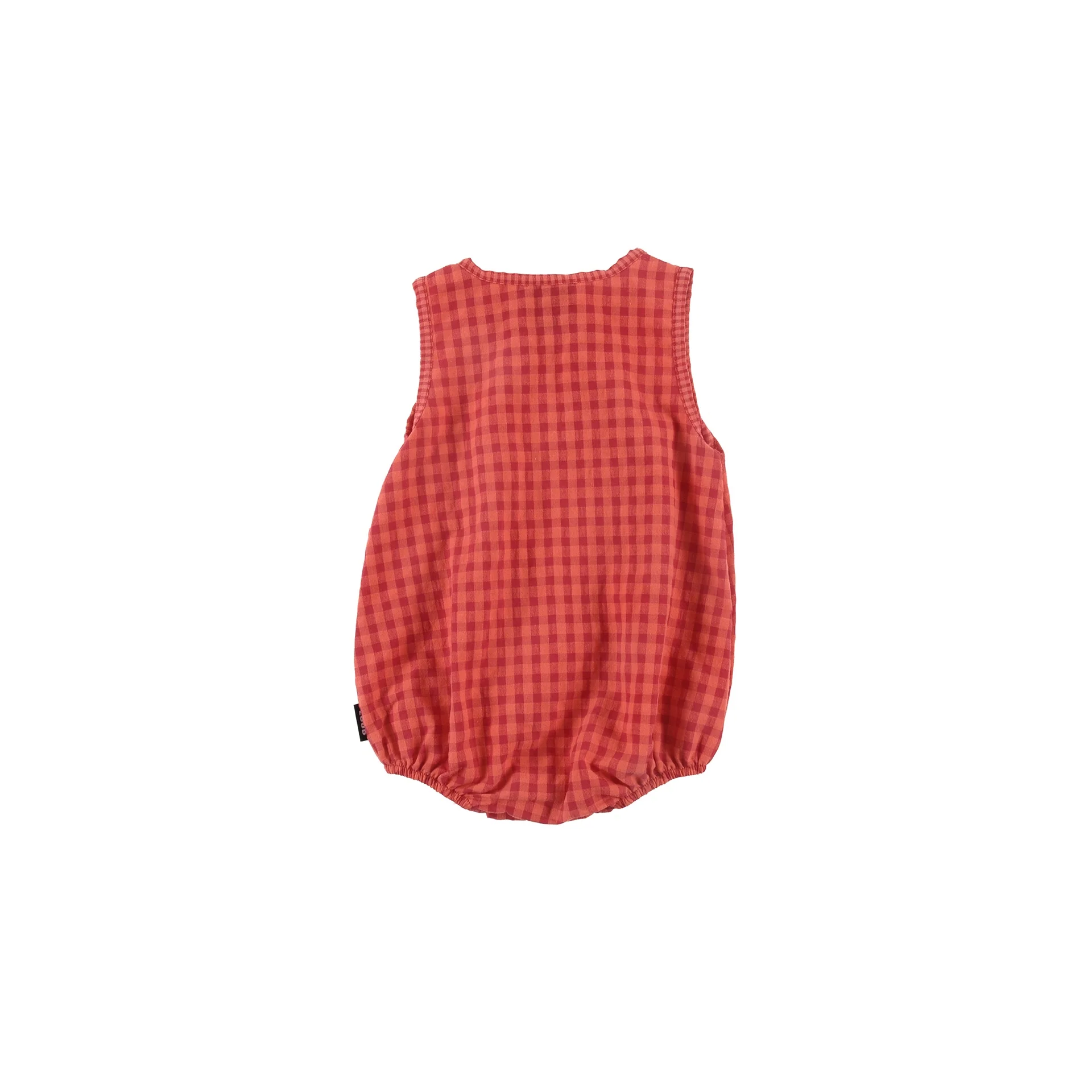 Loud Apparel Red Check Baby Romper Relaxed Fit - Image 2