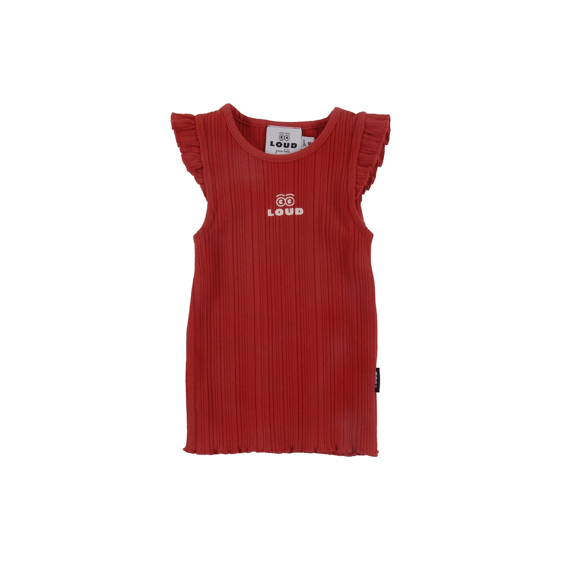 Loud Apparel Red Vest Ruffle Armhole/ Tank