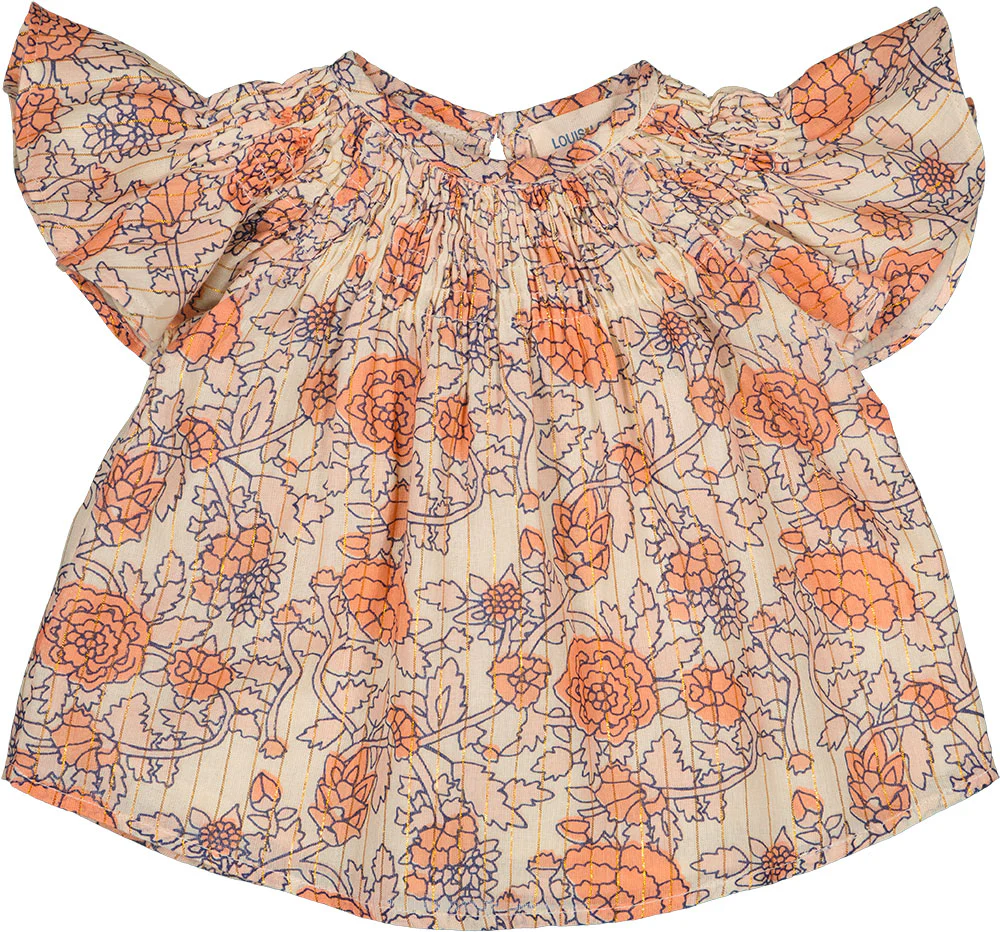 LOUIS LOUISE PINK STRIPE LUREX INDIAN FLOWER TUNIC SOLEIL