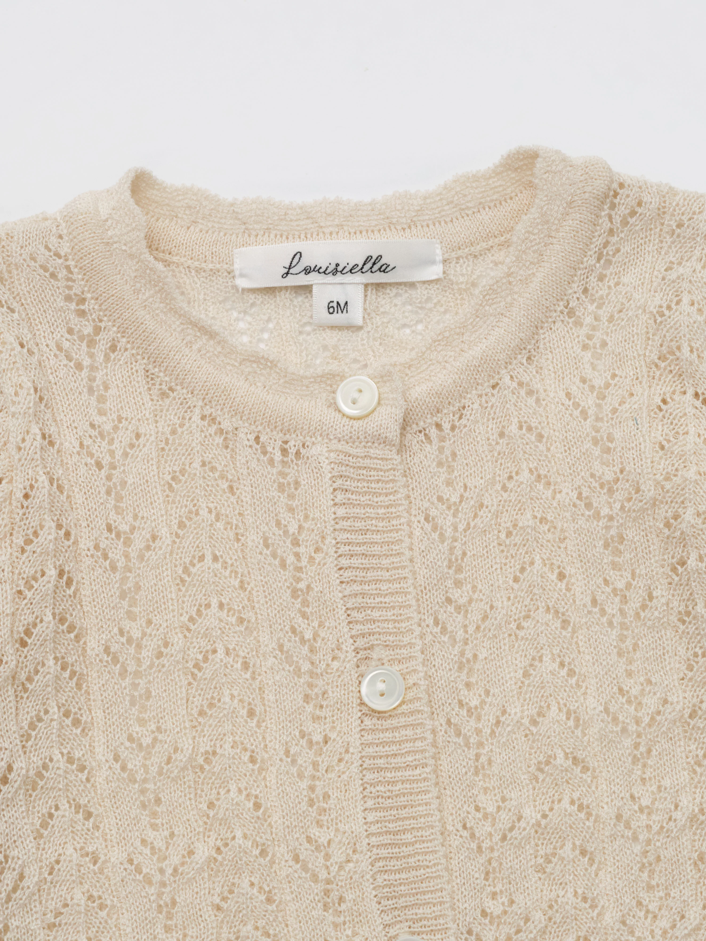 Louisiella Baby Stern Knit Cardigan Light Beige - Image 2