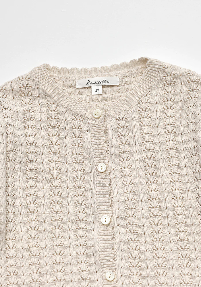 Louisiella Lavera Knit Cardigan Pale Beige - Image 3