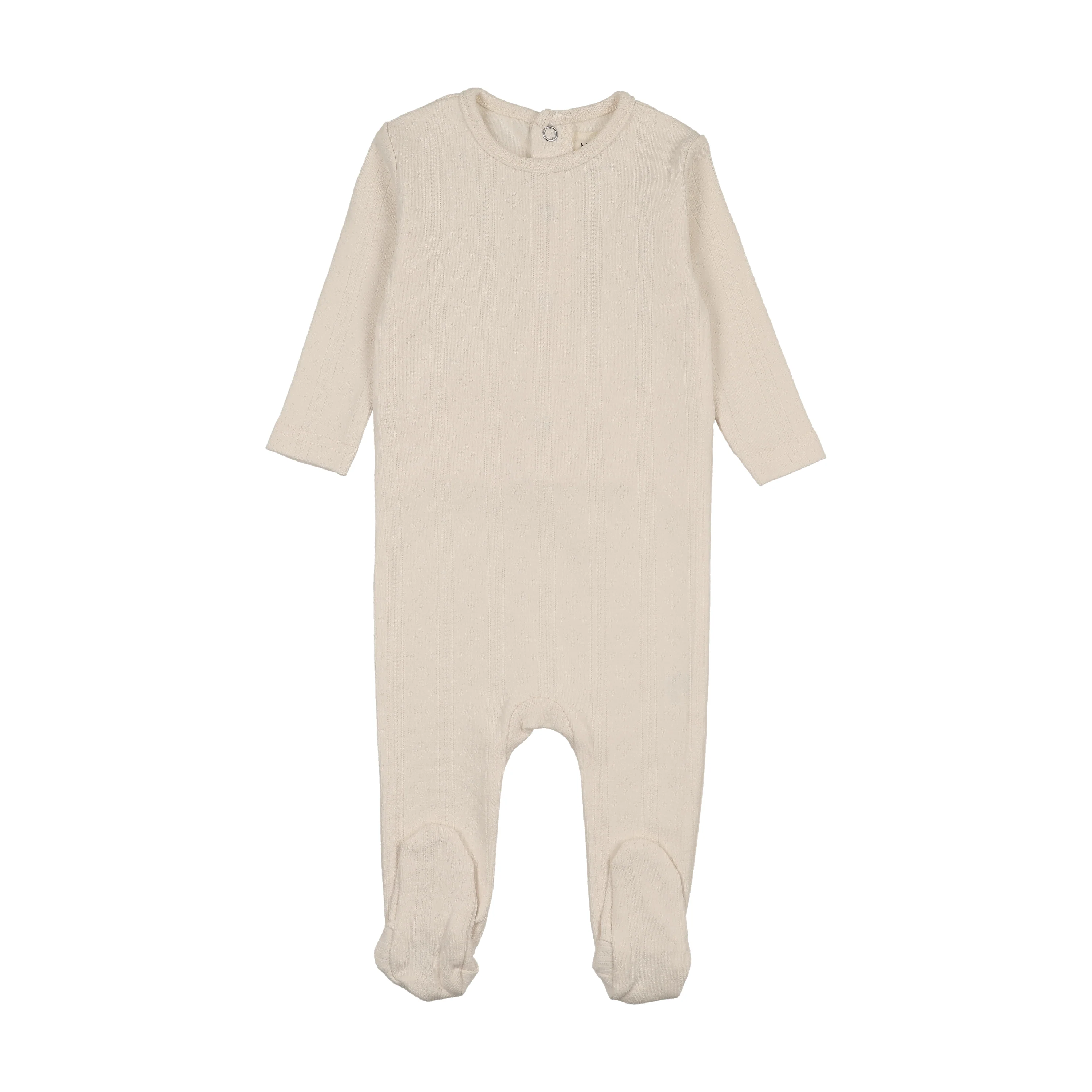 Mema Knits Ivory Pointelle Base Footie For Knits (M452)