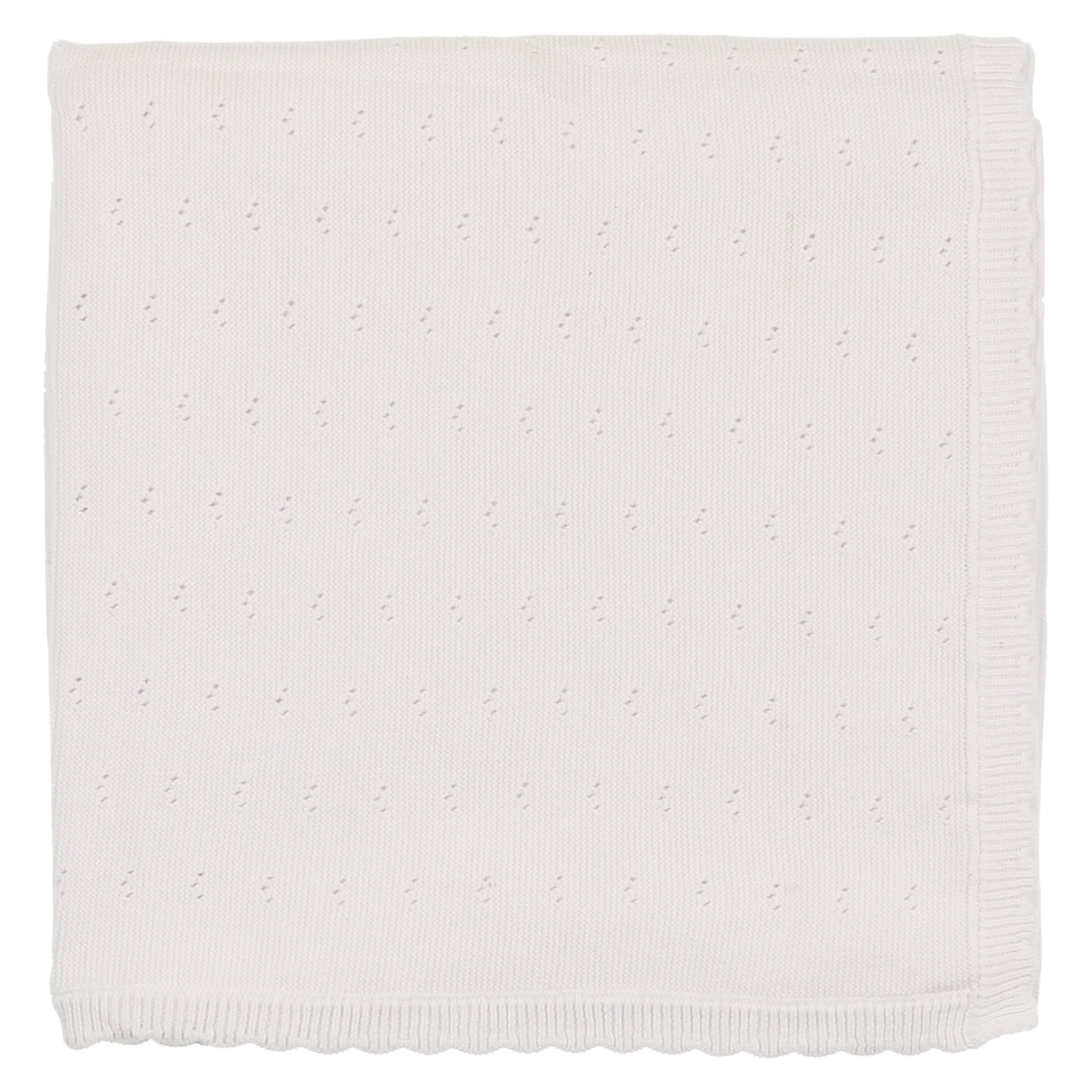 MEMA KNITS POINTELLE KNIT BLANKET WHITE 70X70