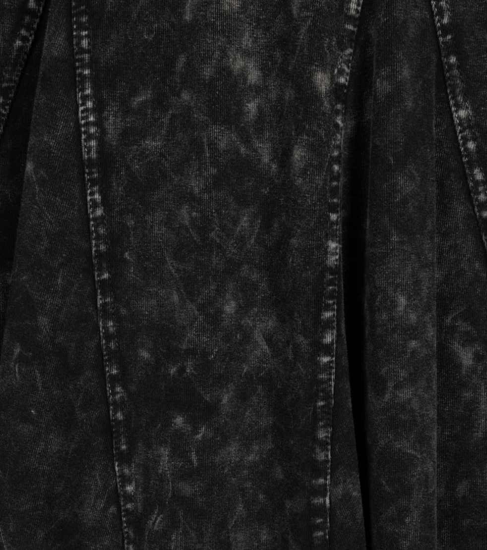 Vibe Mineral Wash Open Panel Midi Skirt- Black Wash - Image 2
