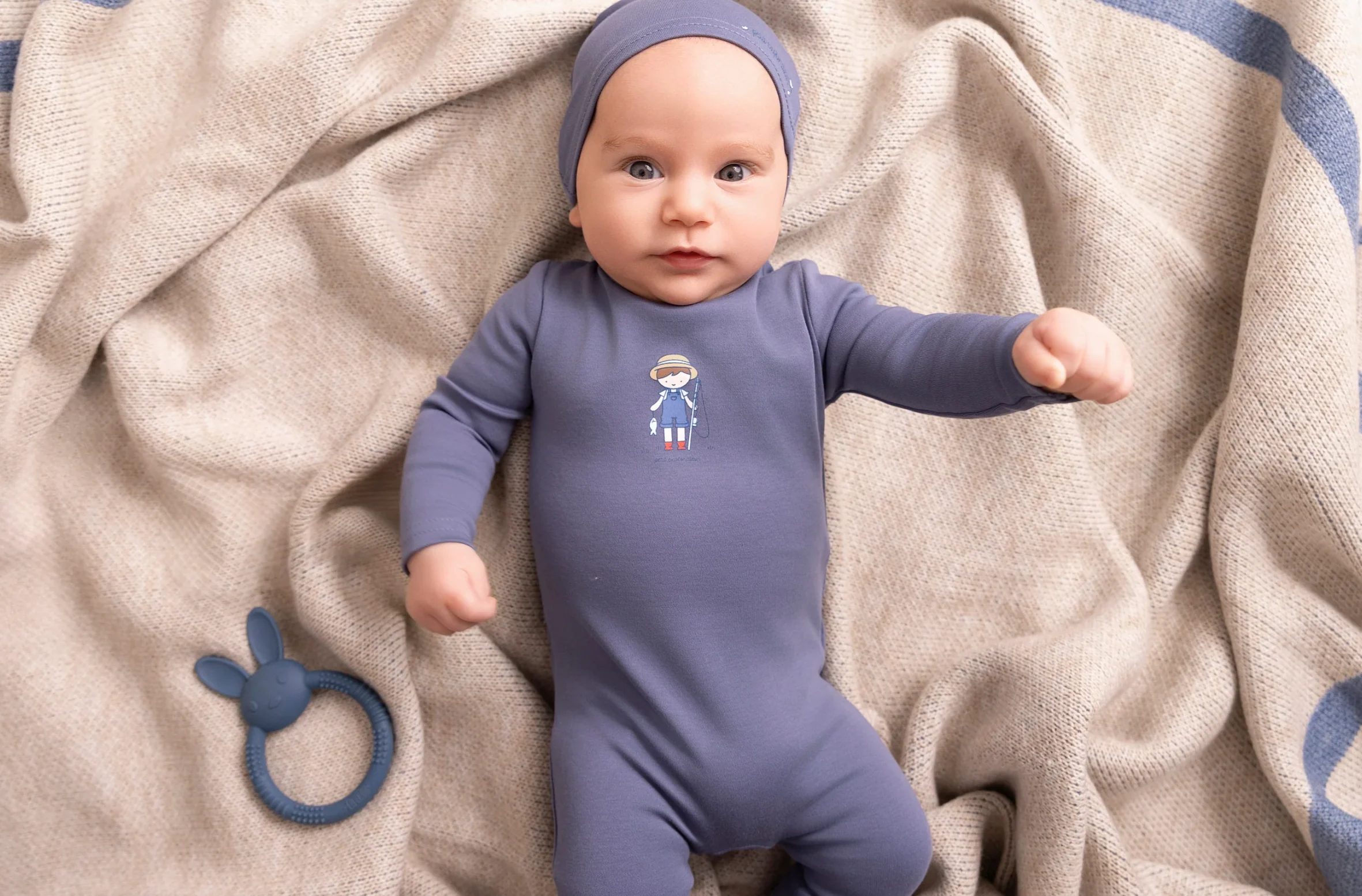 Minilabel Denim Blue Fisherman Footie- Boys - Image 2