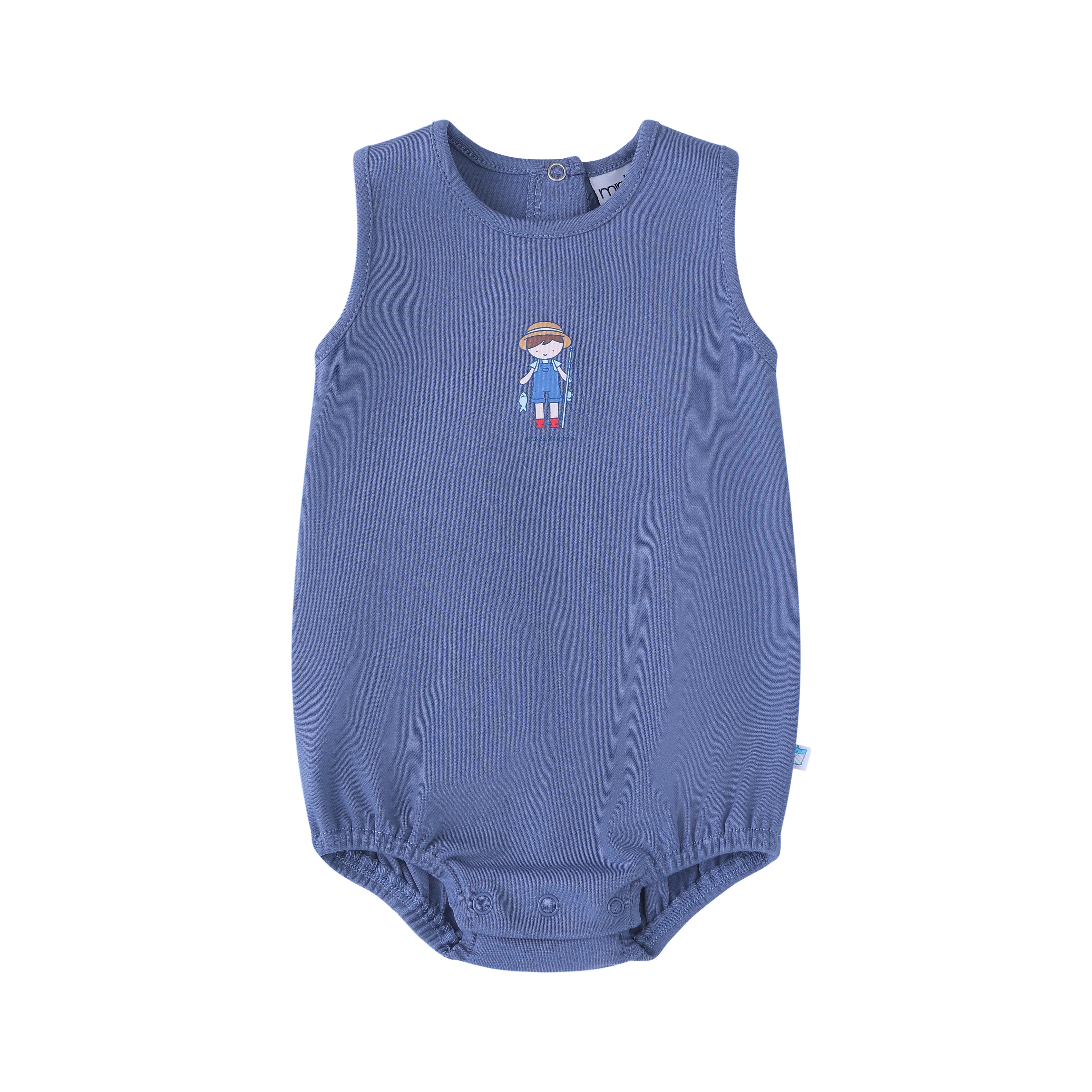 Minilabel Denim Blue Fisherman Romper- Boys