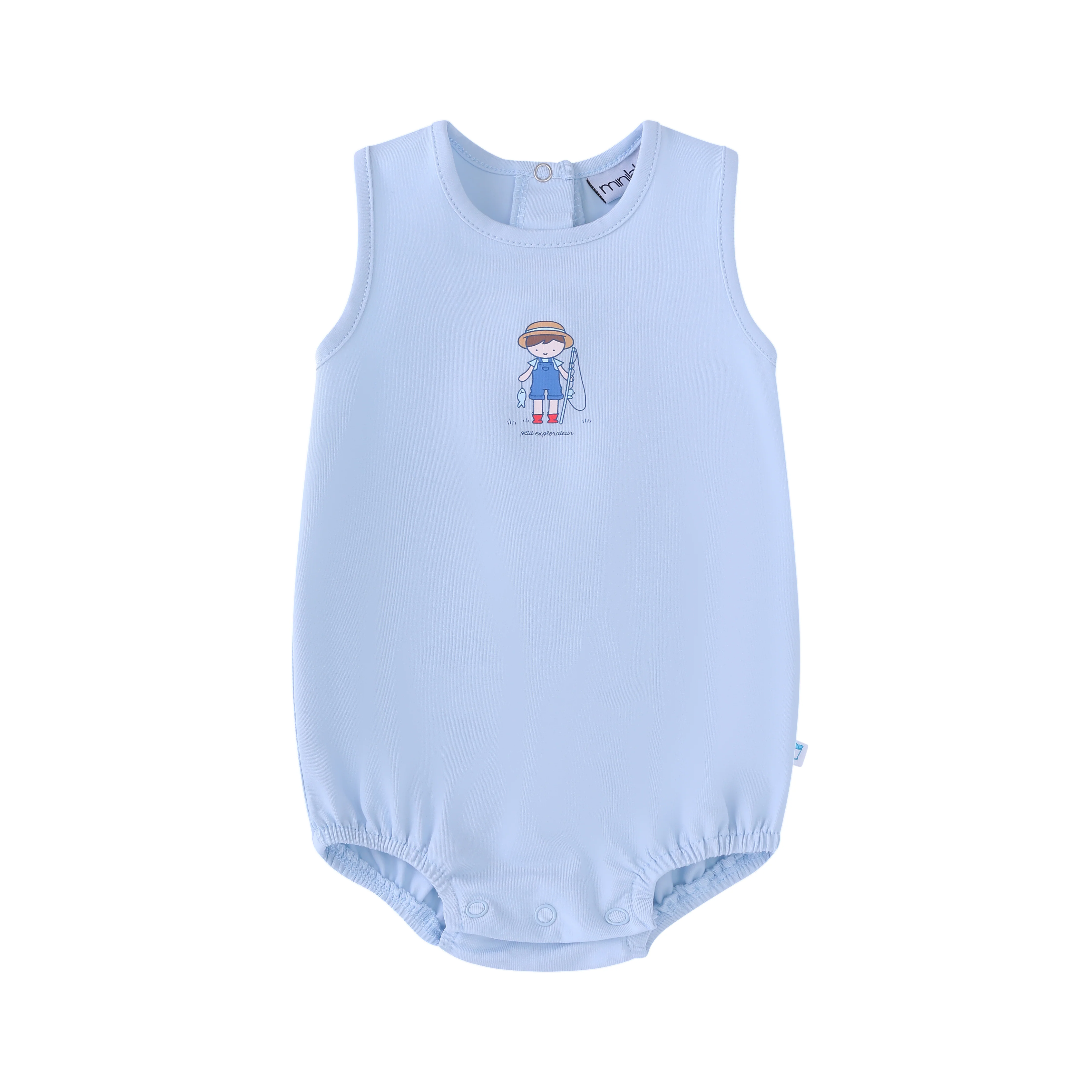 Minilabel Light Blue Fisherman Romper- Boys