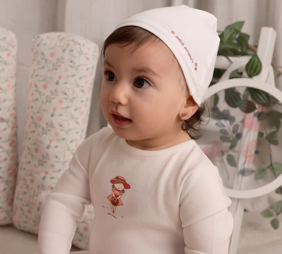 Minilabel White Doll Footie and Hat- Girls - Image 2